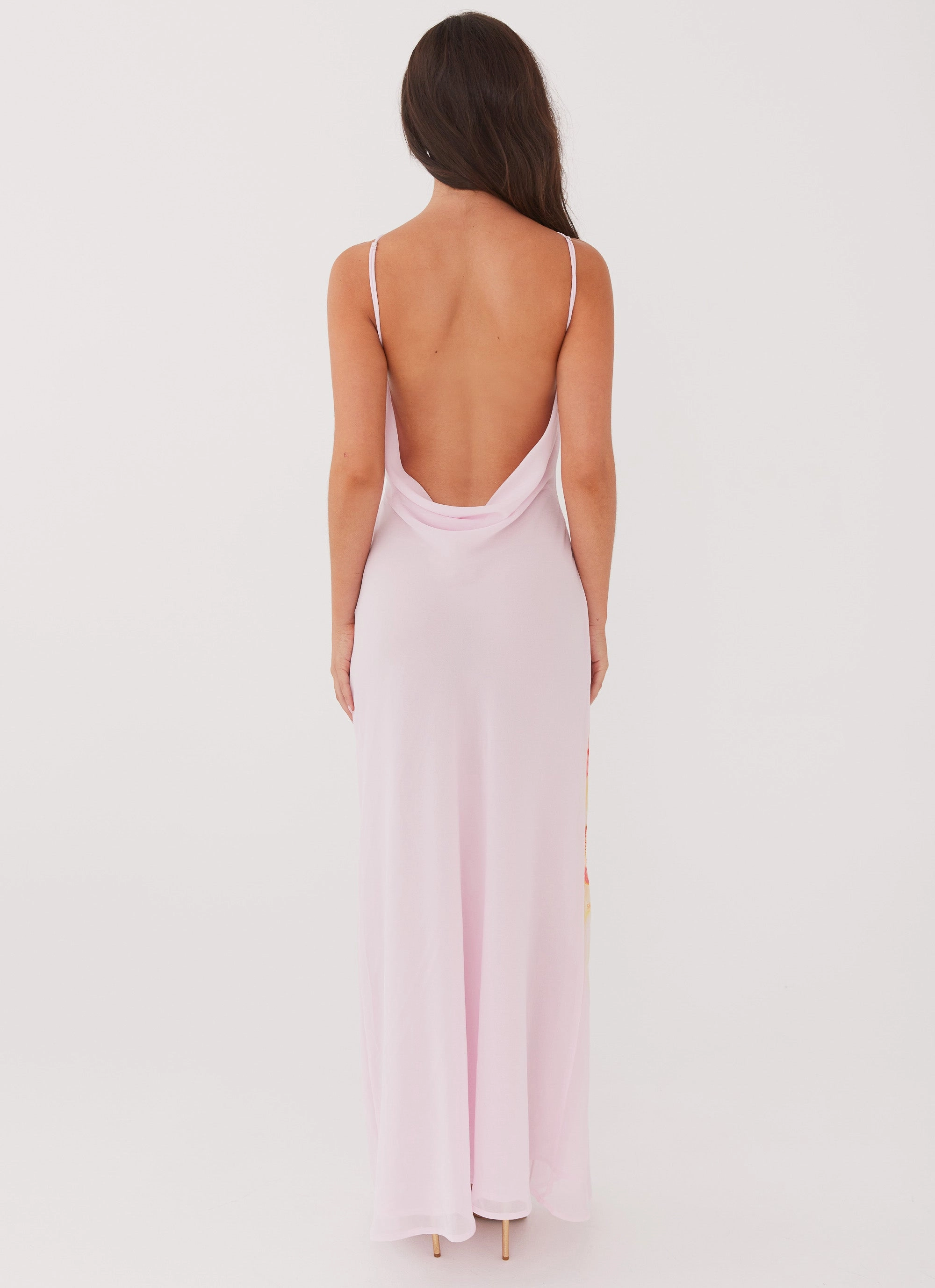 Work Mood Blossom Hearts Maxi Dress - Pink Peony