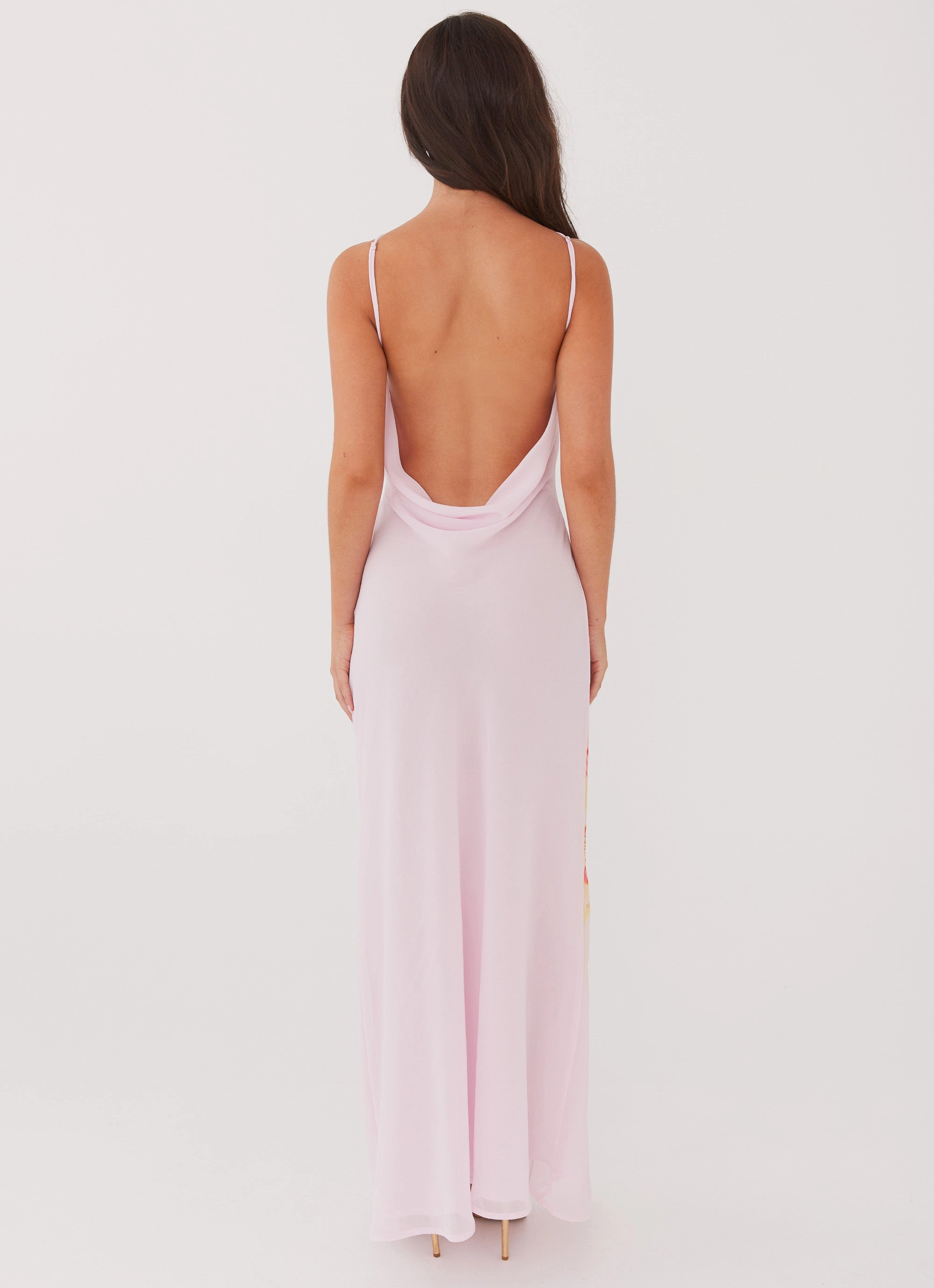 Neutral Finish Blossom Hearts Maxi Dress - Pink Peony