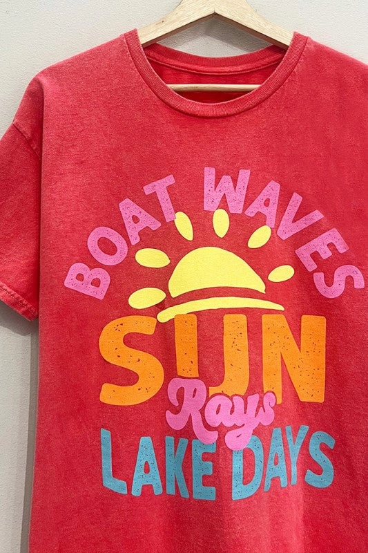 Comfy Vibes Boat Waves Graphic Tee S-XL