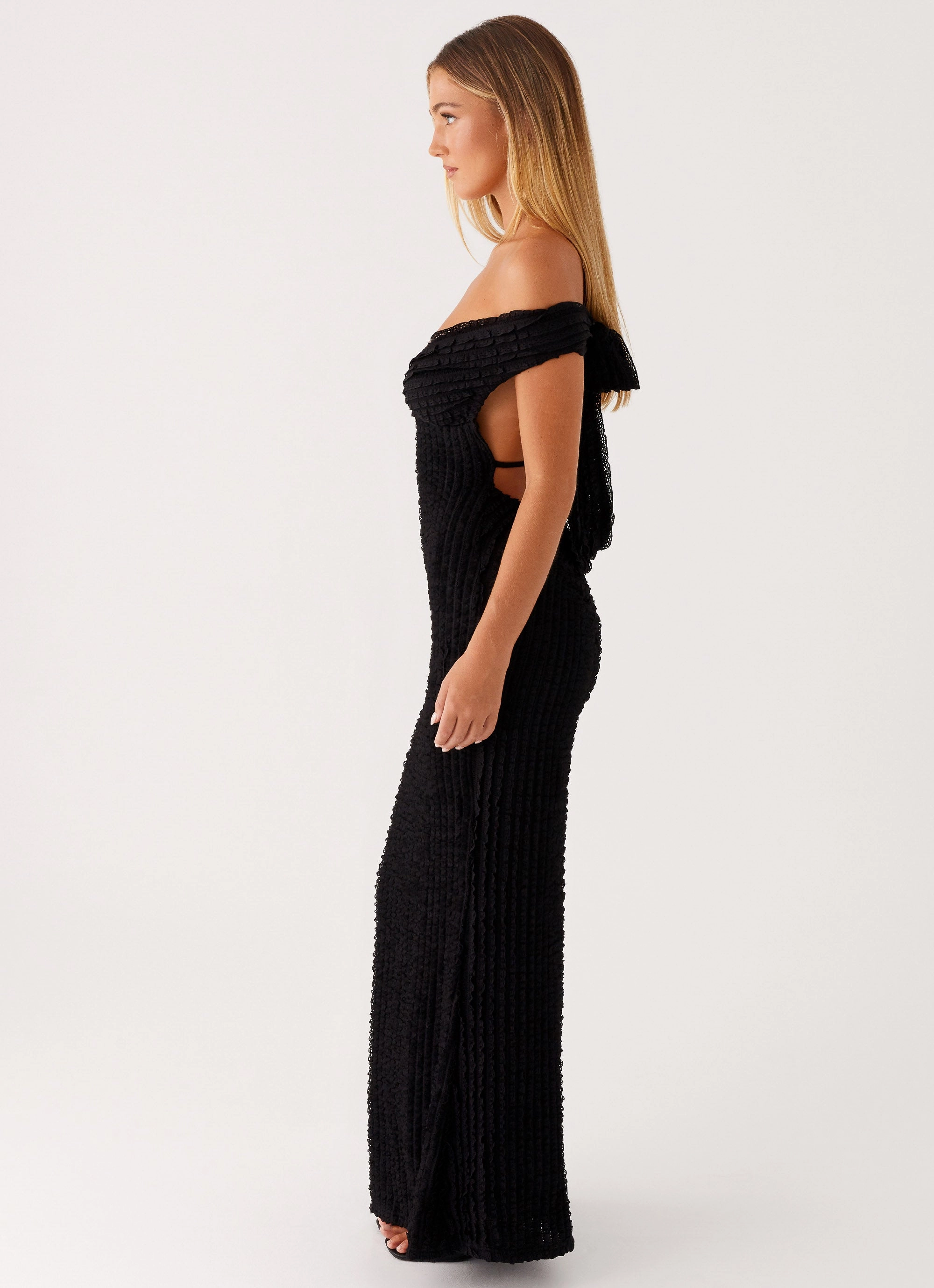Matte-finish Flowy Cut Chantelle Maxi Dress - Black