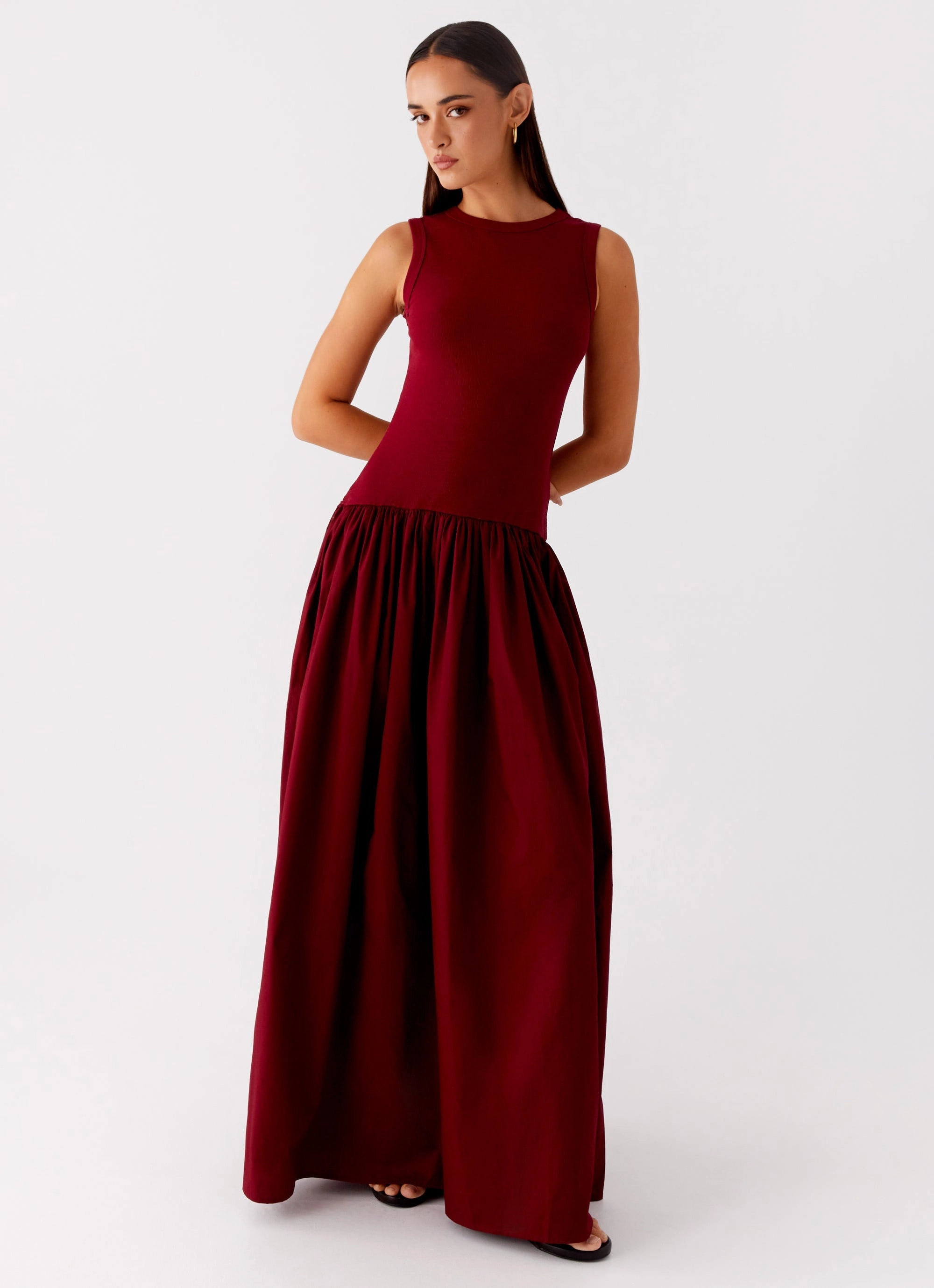 Shivani Maxi Dress - Maroon Vibrant Wear