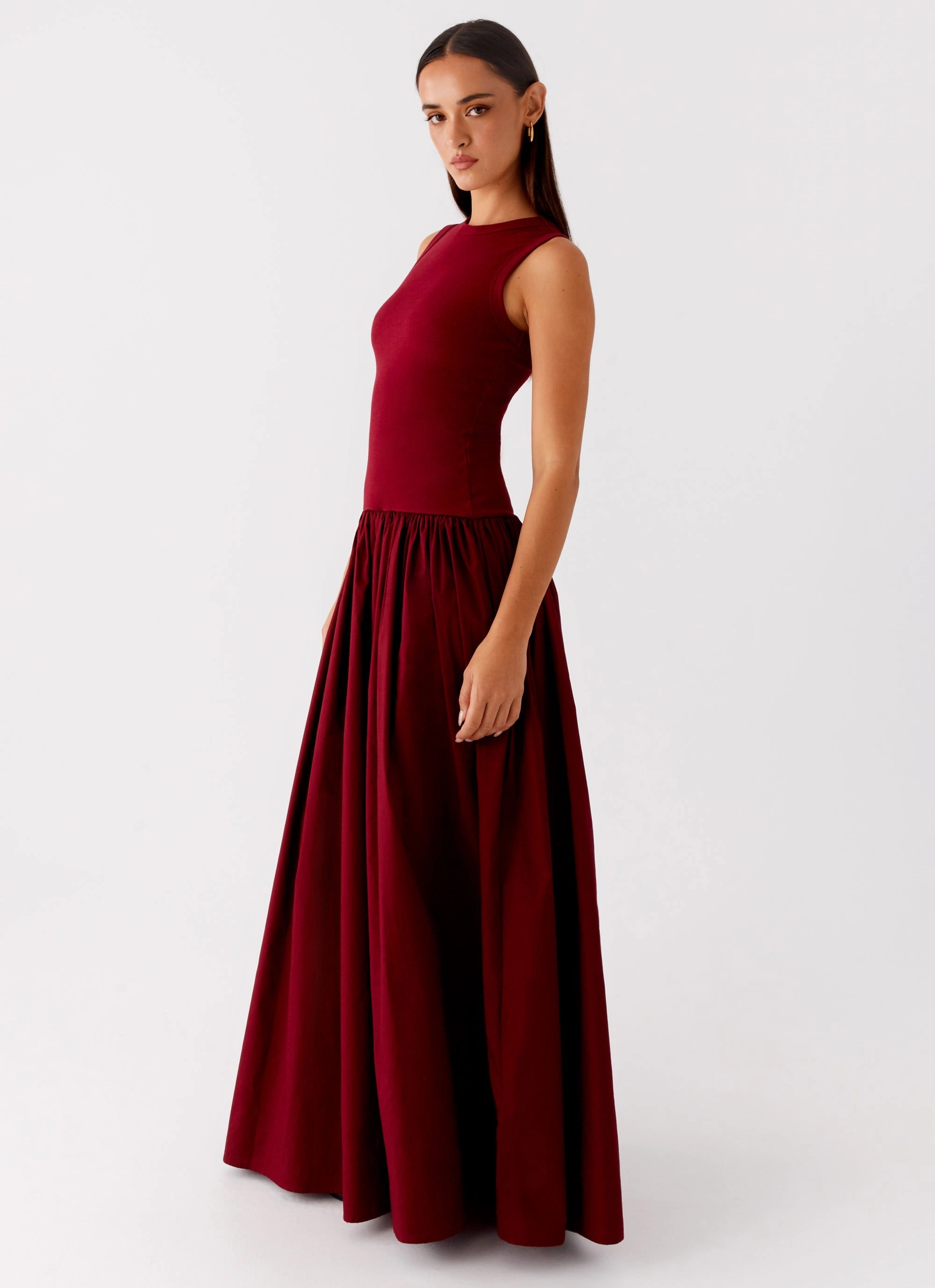 Shivani Maxi Dress - Maroon All Time Fit City Casual