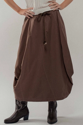 Boho Barrel Maxi Skirt - Brown Non Irritating Tags