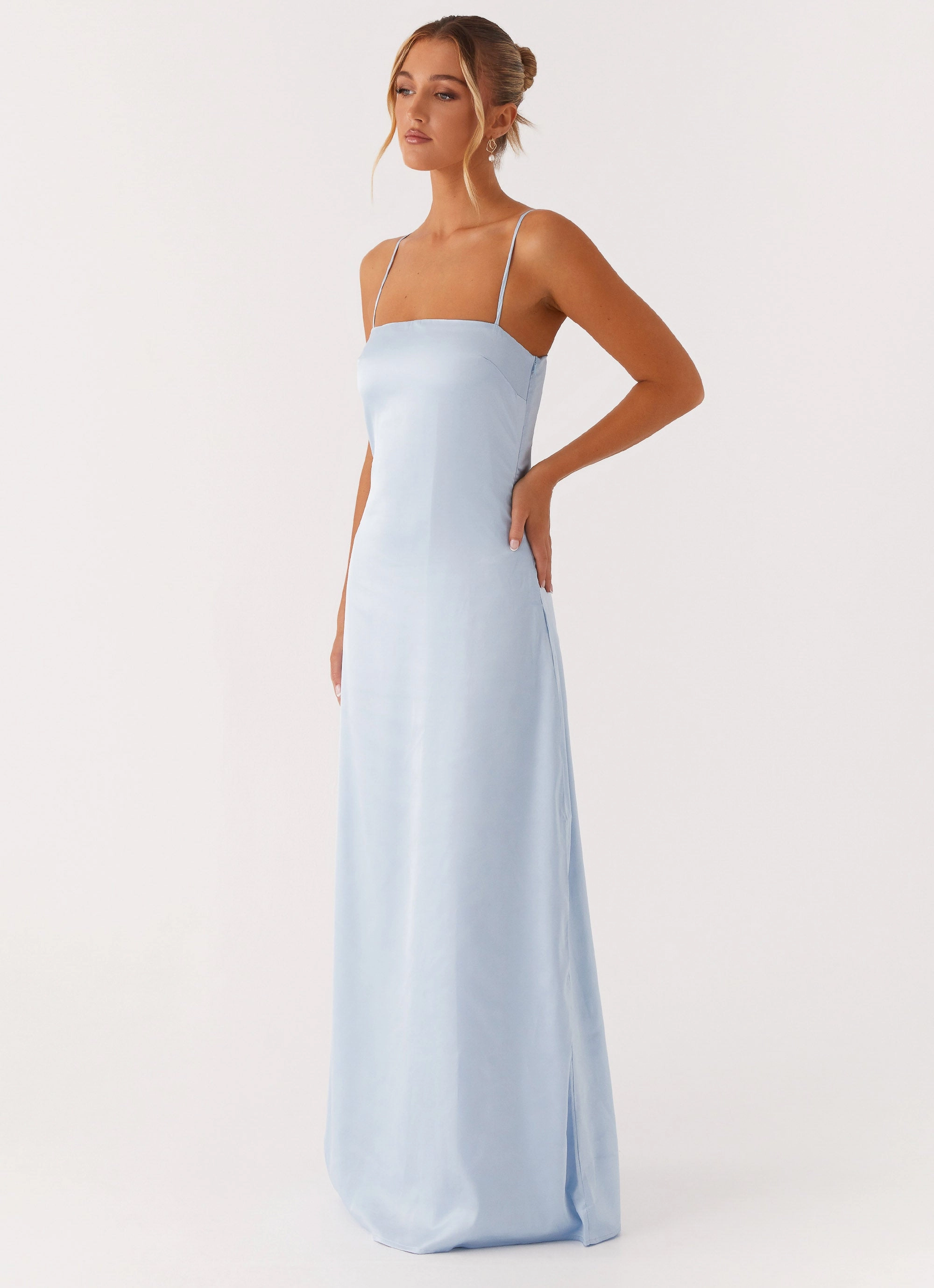 Aster Bloom Maxi Dress - Blue Layered Fabric