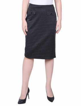 Neat Mood Knee Length Double Knit Skirt
