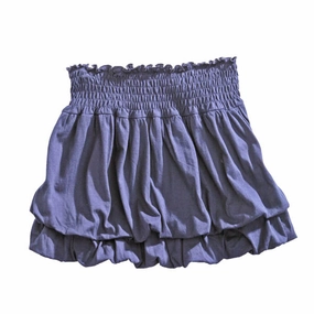 Athleisure Inspired Drawstring closure Tin Haul Womens 100% Blue Cotton Jersey Bubble Tiered Skirt
