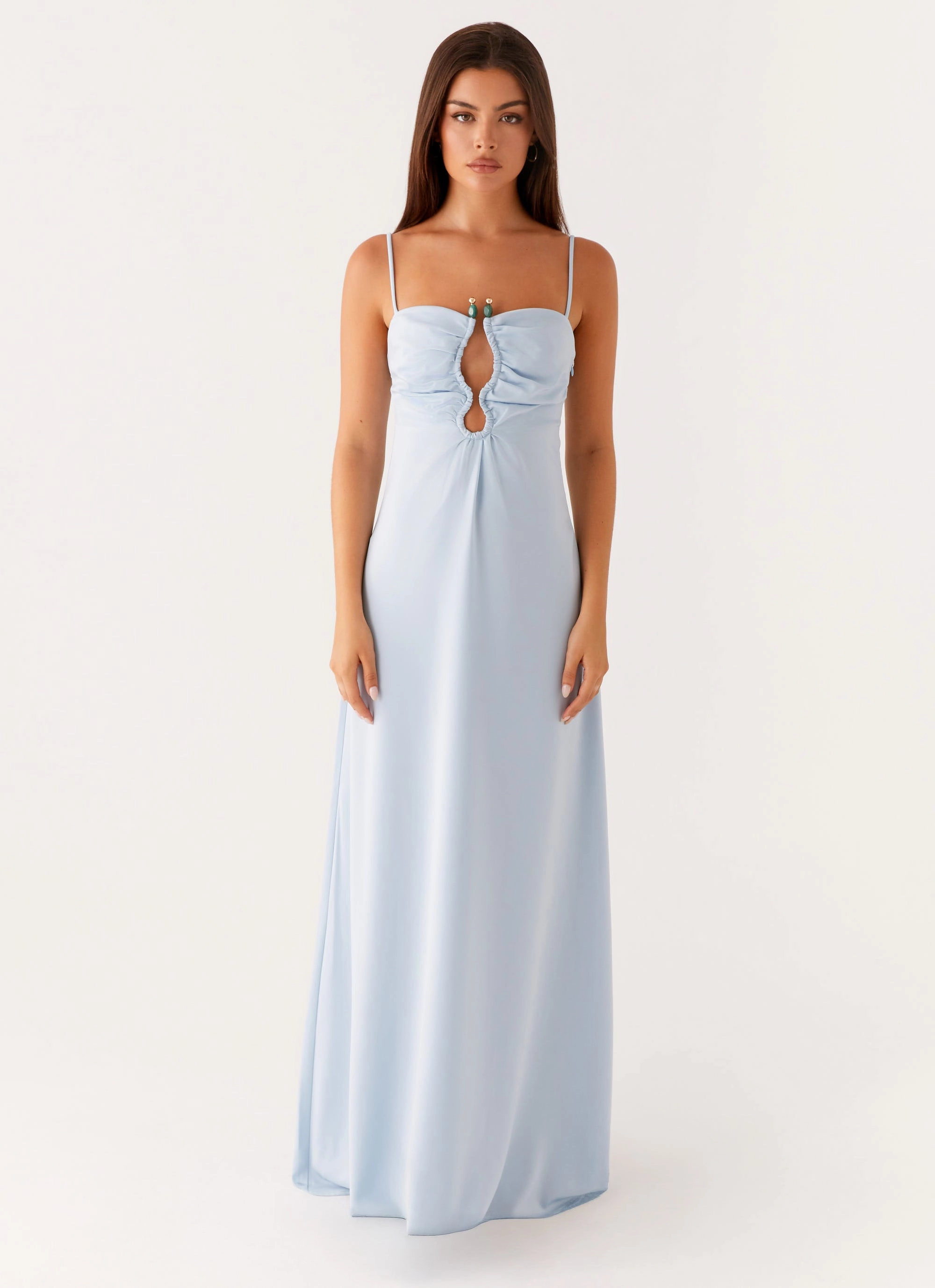 Adjustable Straps Zelda Maxi Dress - Blue