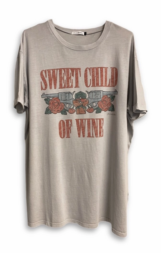 WrinkleFree Finish Compression Fit Engineering Sweet Child Of Wine Oversized Tee