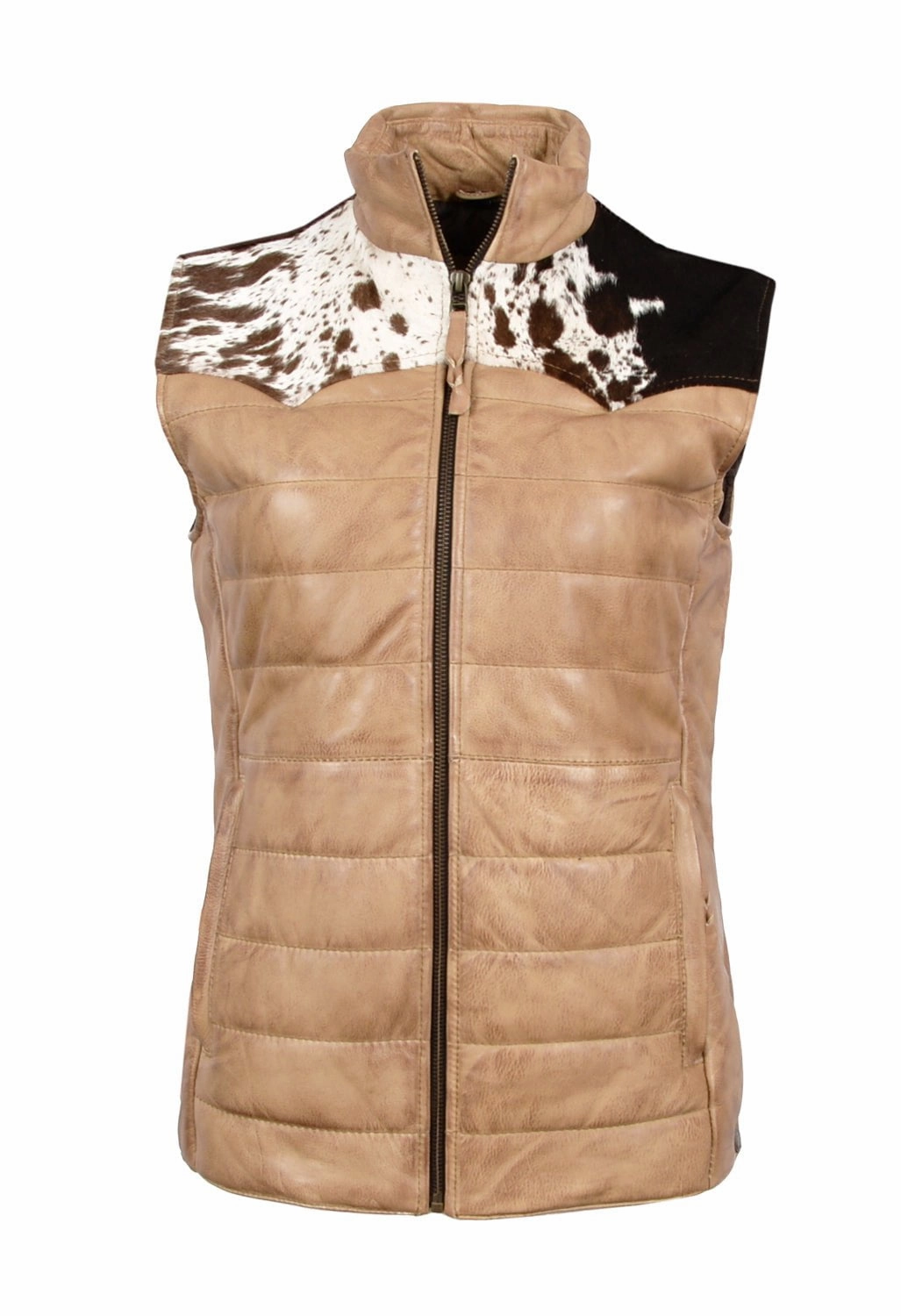 STS Ranchwear Womens Adalyn Palomino Leather Leather Vest Snap Button Quick Dry Material