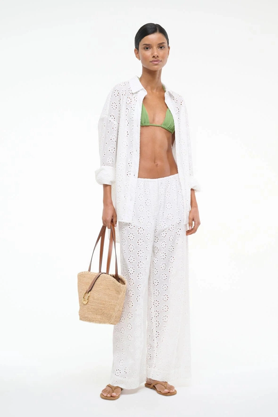 Bonfire Pant in White Eyelet MultiPocketDesign