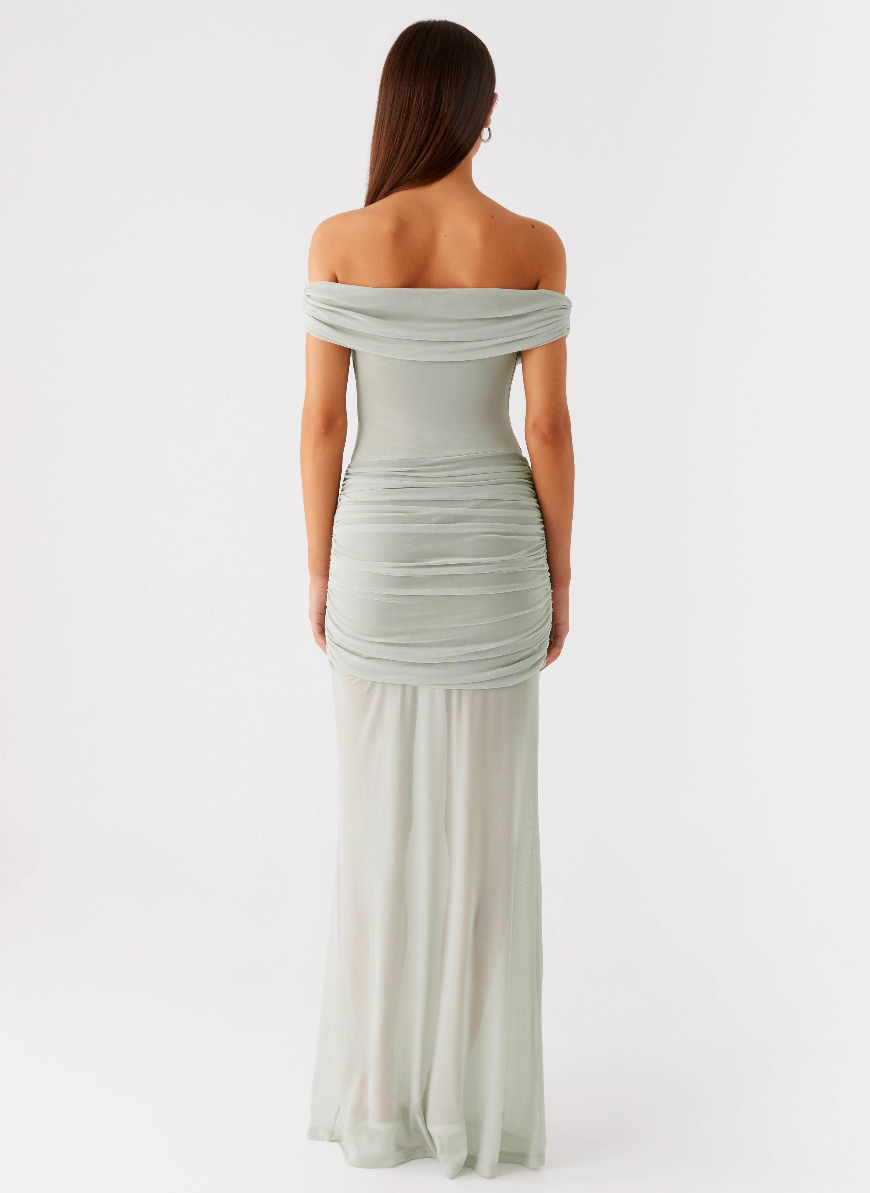 Eyllin Off Shoulder Maxi Dress - Sage Edgy-Look