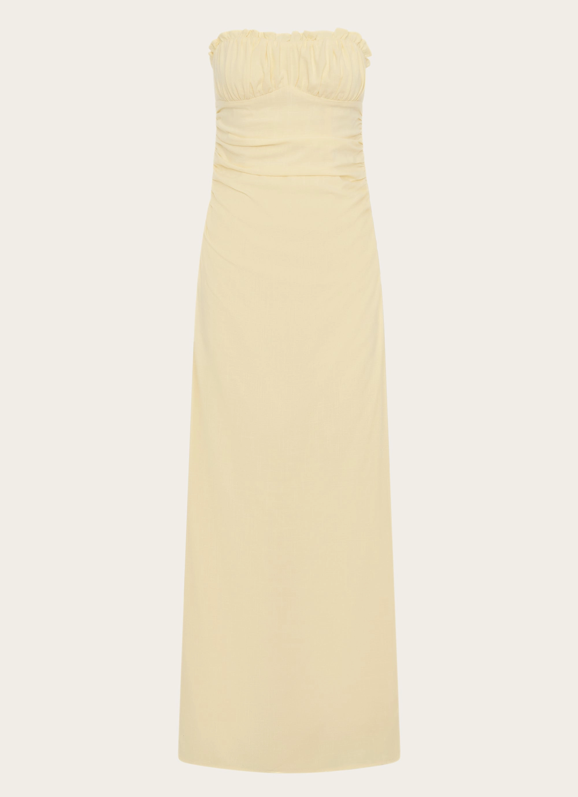 Xena Gathered Maxi Dress - Yellow Bless Glow Dreamy Motion