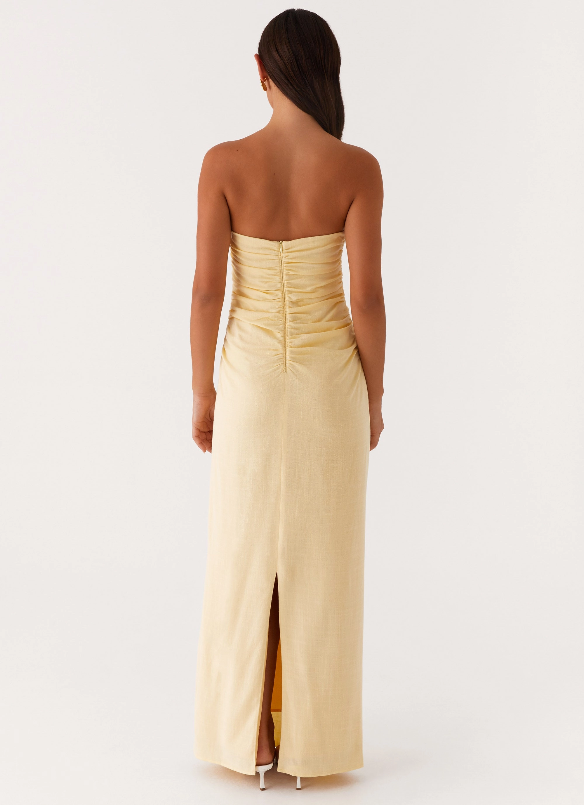 Xena Gathered Maxi Dress - Yellow Easy and Effortless skin friendly