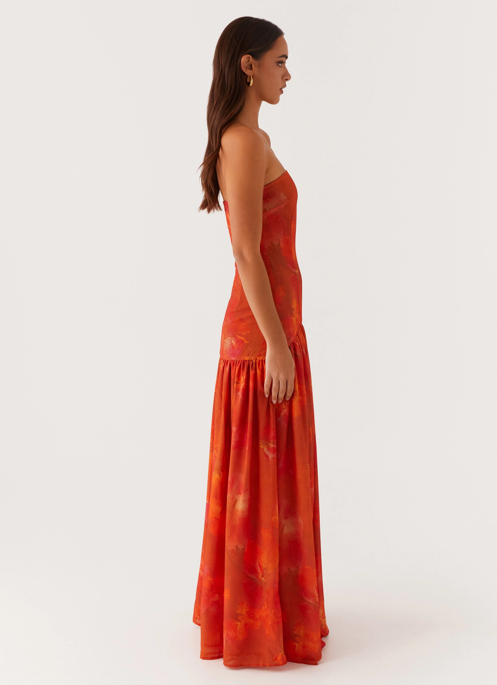 Eden Strapless Maxi Dress - Amber Trendy Layering Matte Fabric