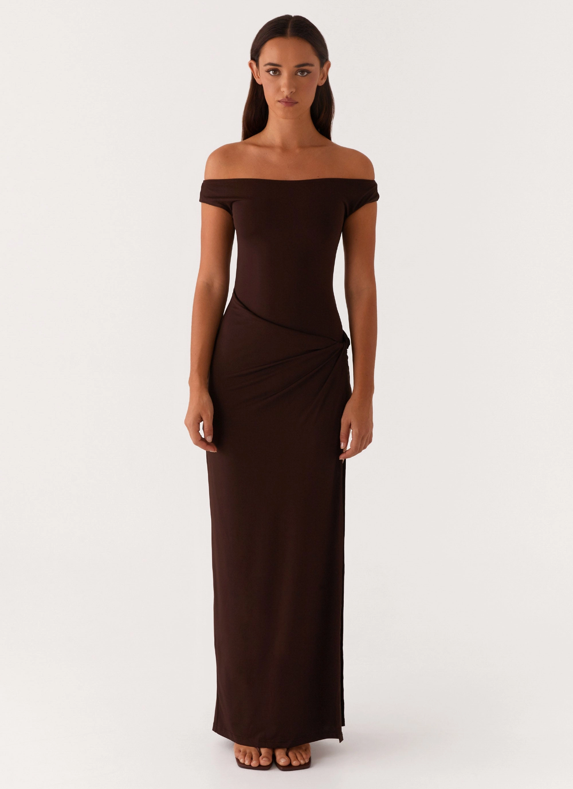 Kimono-Sleeve Amerie Maxi Dress - Chocolate