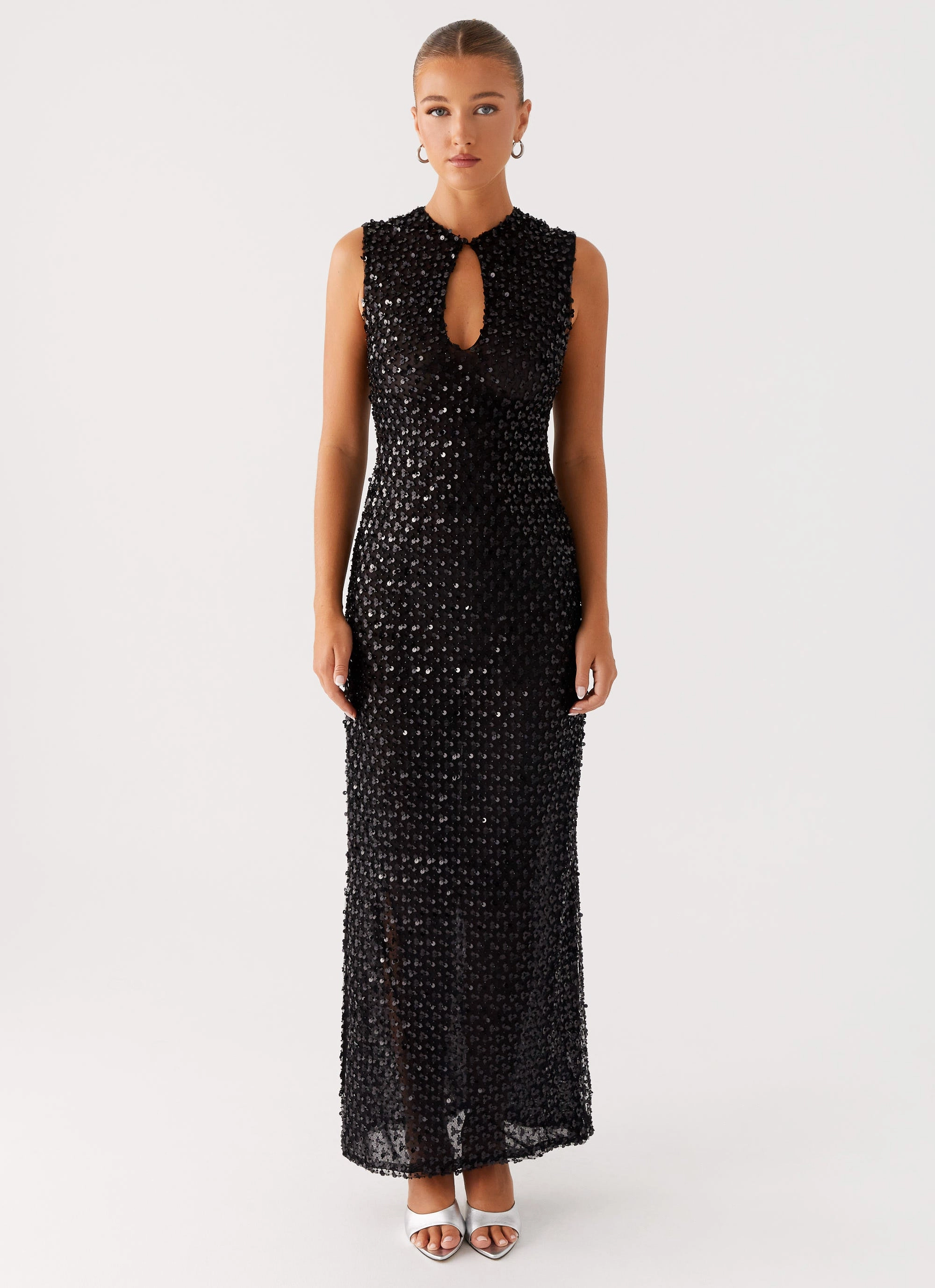 Versatile Wear Timeless Look Kore Sequin Maxi Dress - Black