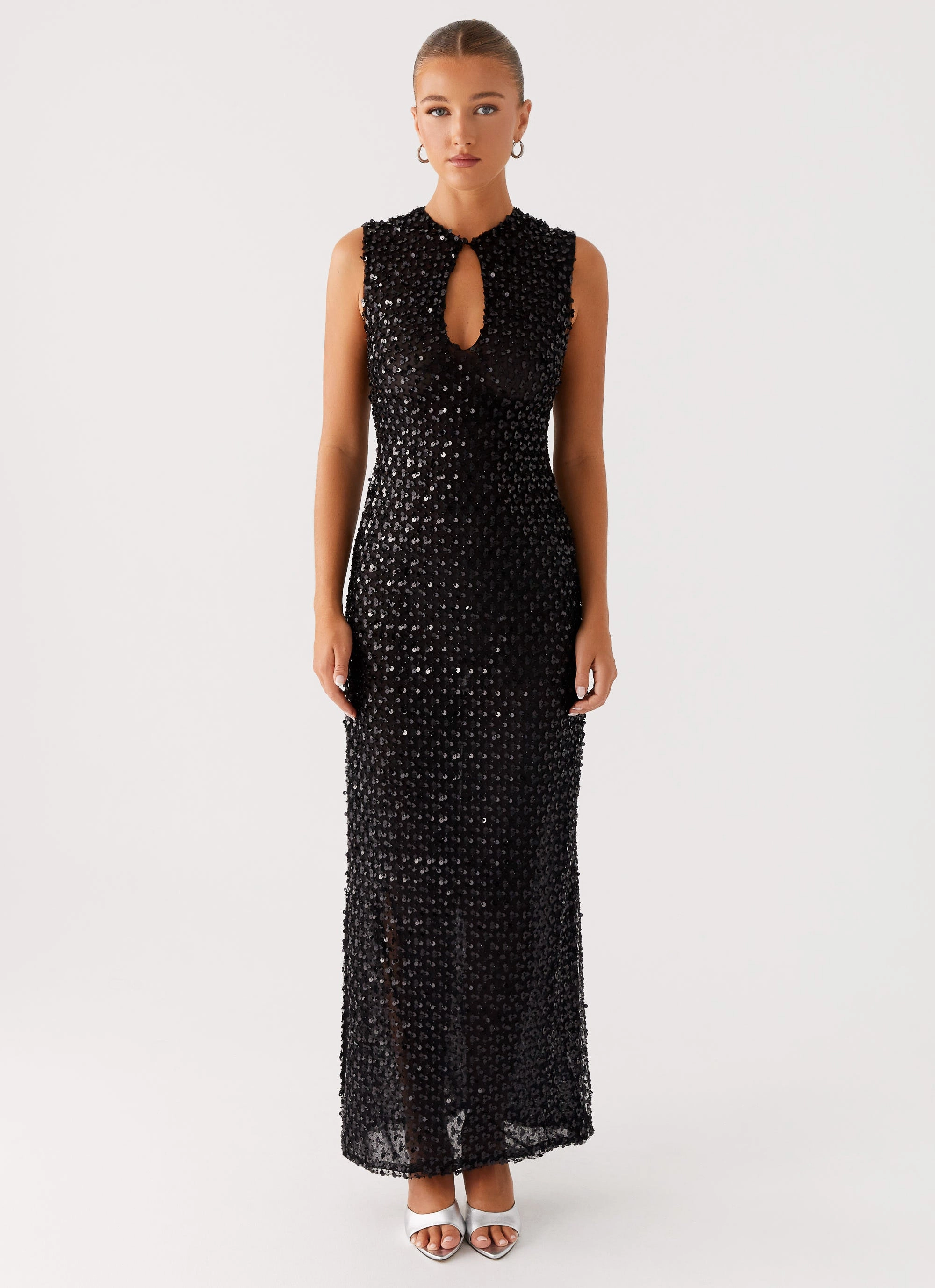Soft Vibes Kore Sequin Maxi Dress - Black