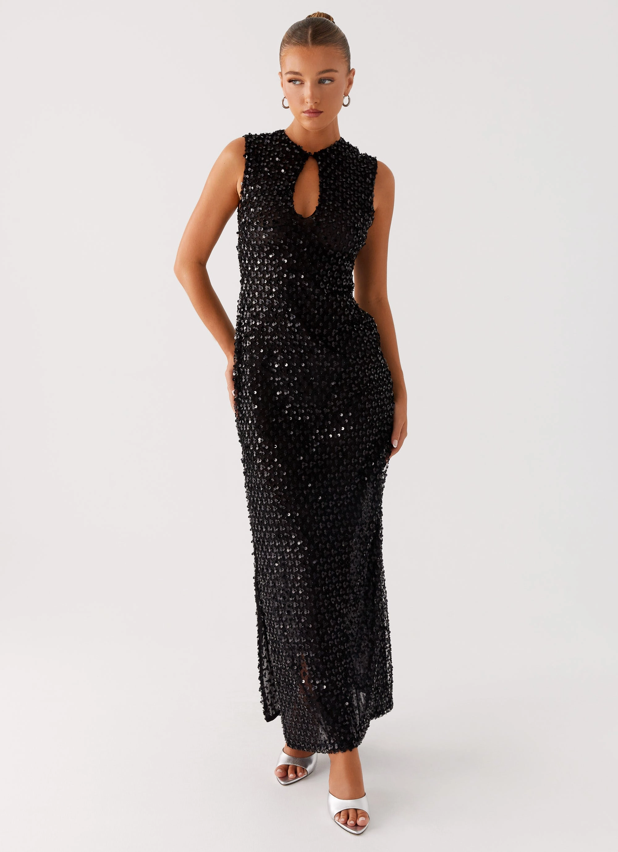 Kore Sequin Maxi Dress - Black Fashion Look Street-Style