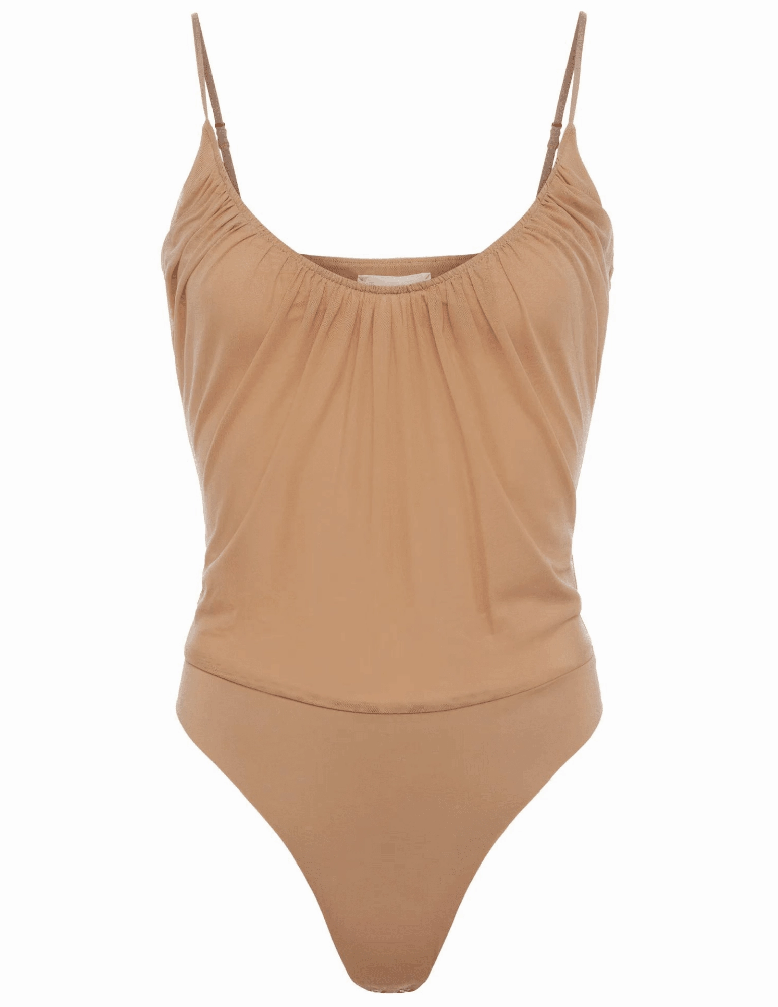 UniversalFit L'AGENCE Gelina Ruched Scoop-Neck Bodysuit in Dark Cappuccino