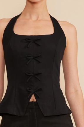 Eco Friendly Dye Process UltravioletProtectionFabric Clementine Halter Vest - Black