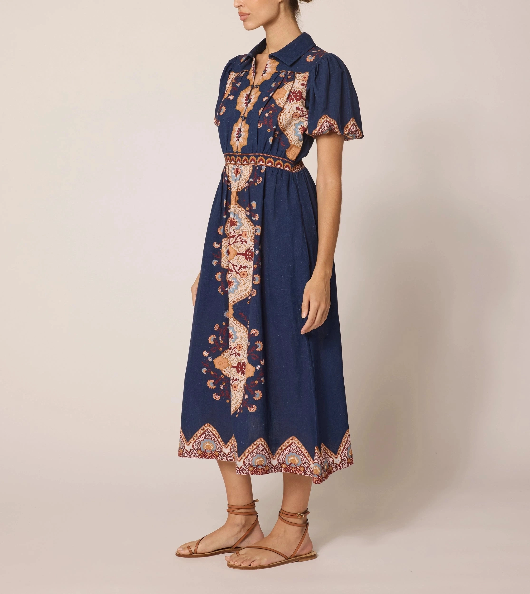 Odor Resistant Treatment Asha Midi Dress | Navy Lagos