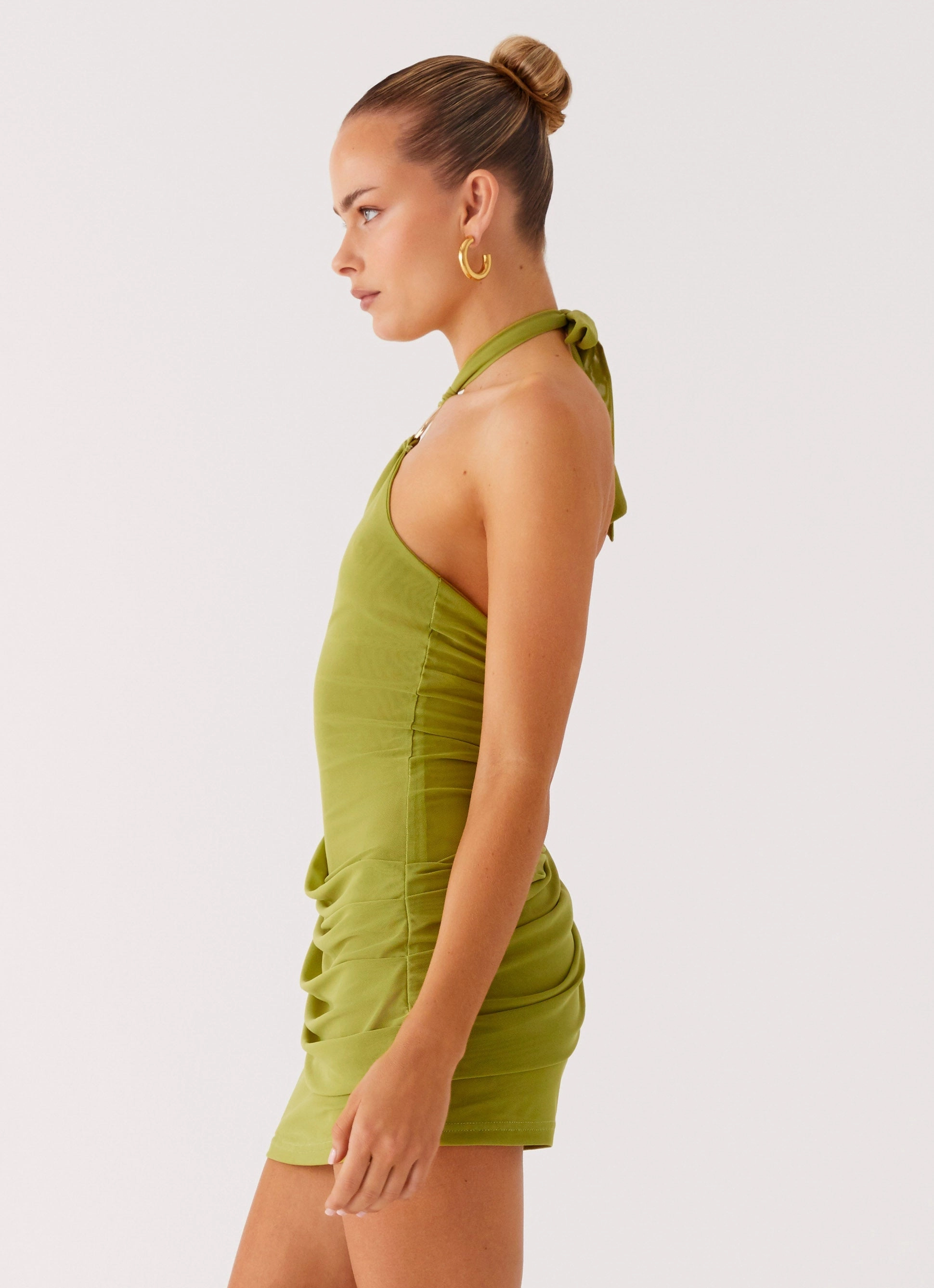 Draped Layer Henrietta Mini Dress - Citrus