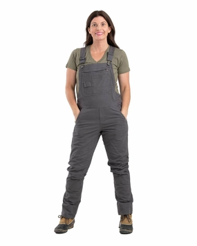 Berne Titanium Cotton Blend Ladies Flex180 Field Bib Overall City Layer Style Reinforced Shoulder Padding