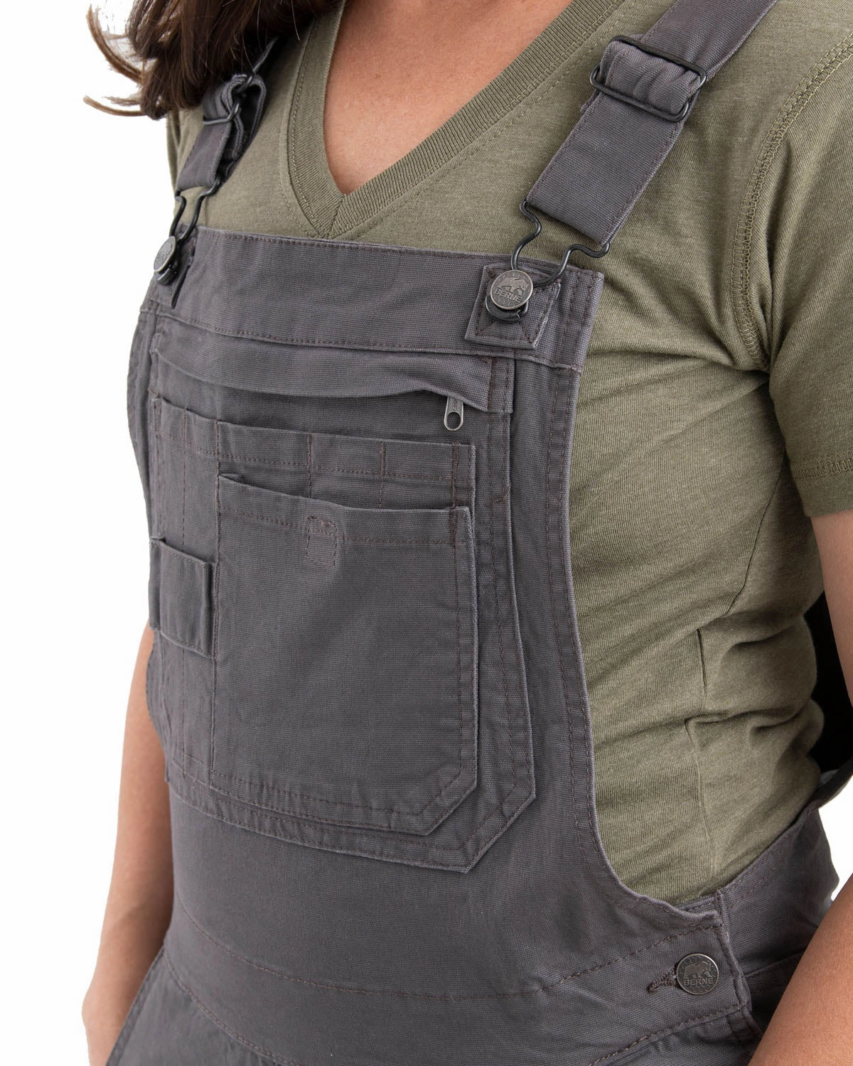 QuickDryFinish Berne Titanium Cotton Blend Ladies Flex180 Field Bib Overall