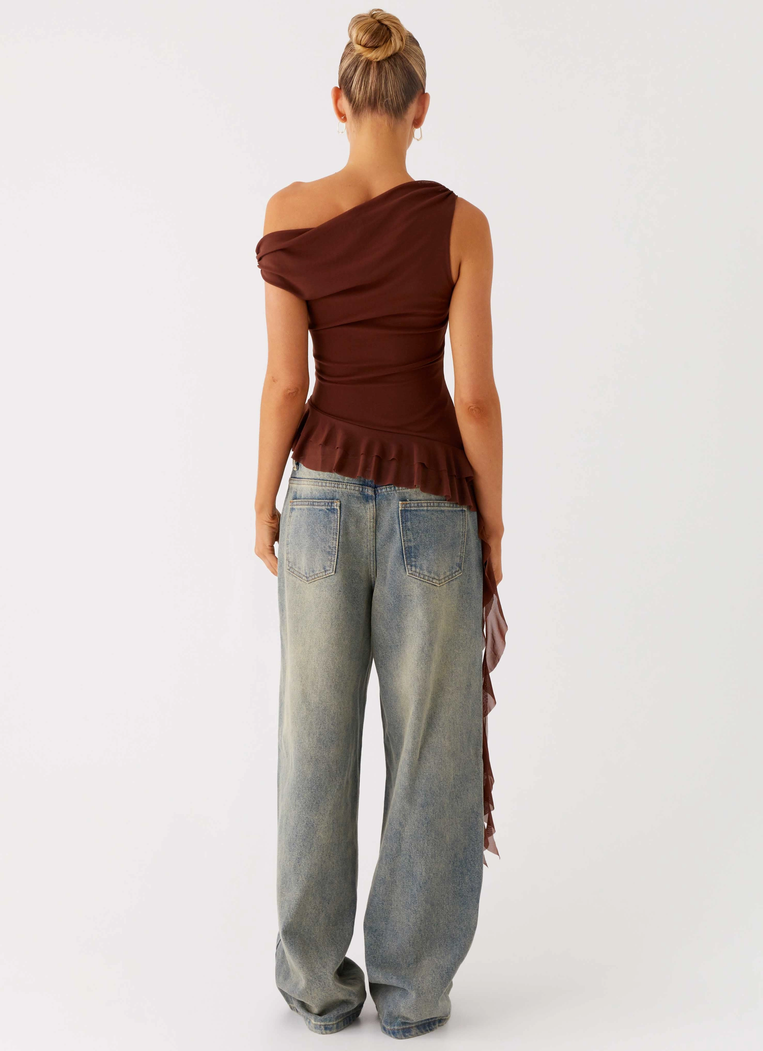 Noise Reducing Fabric Treatment Active Look Mica Top - Chocolate