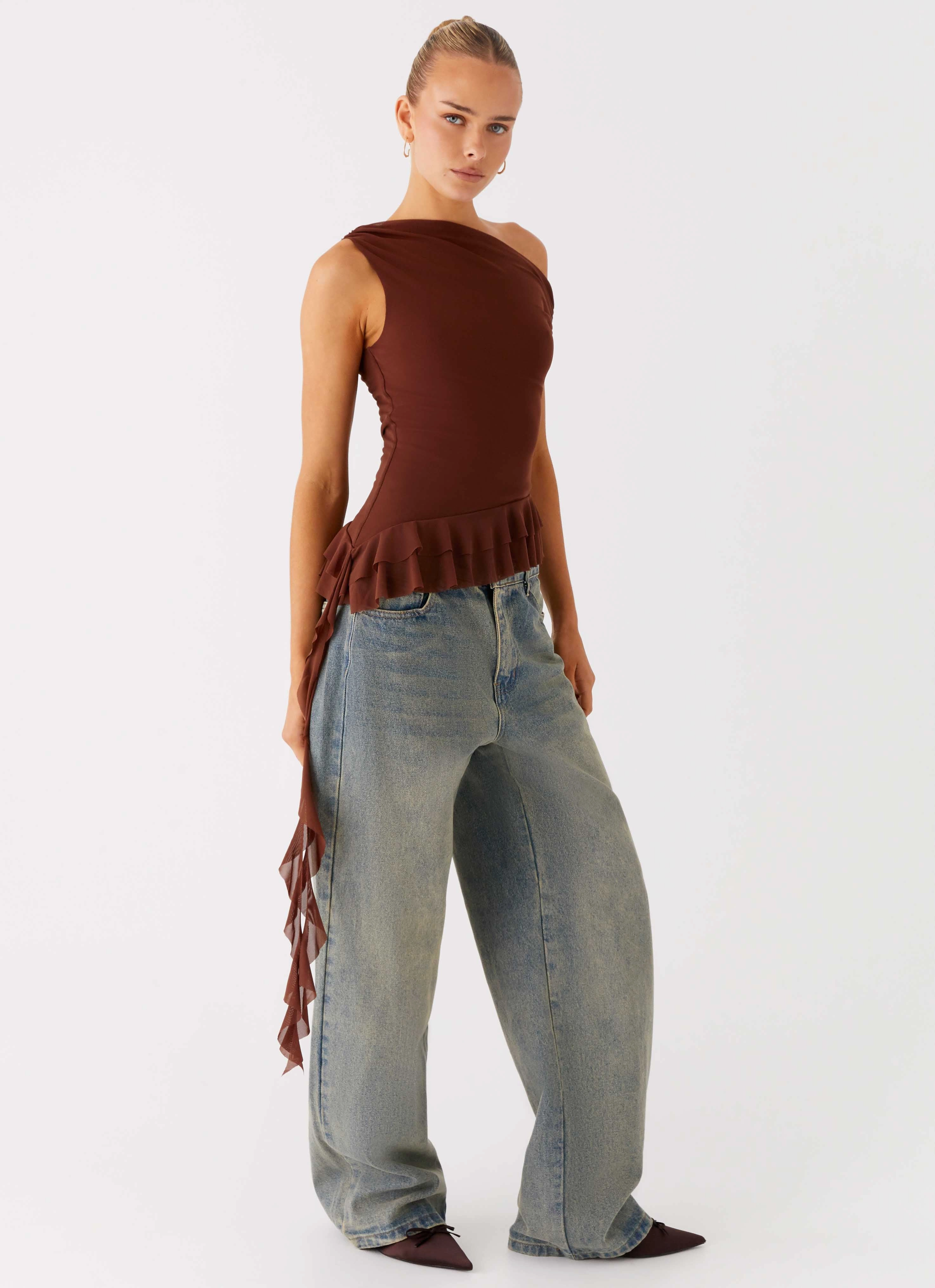 MicrofiberTech Warm Layer Mica Top - Chocolate