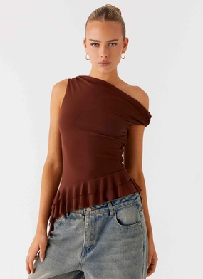 VentedBack Mica Top - Chocolate