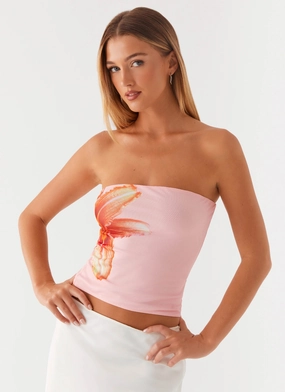 Fall For You Strapless Top - Pink NonIrritating Seams Modern Look