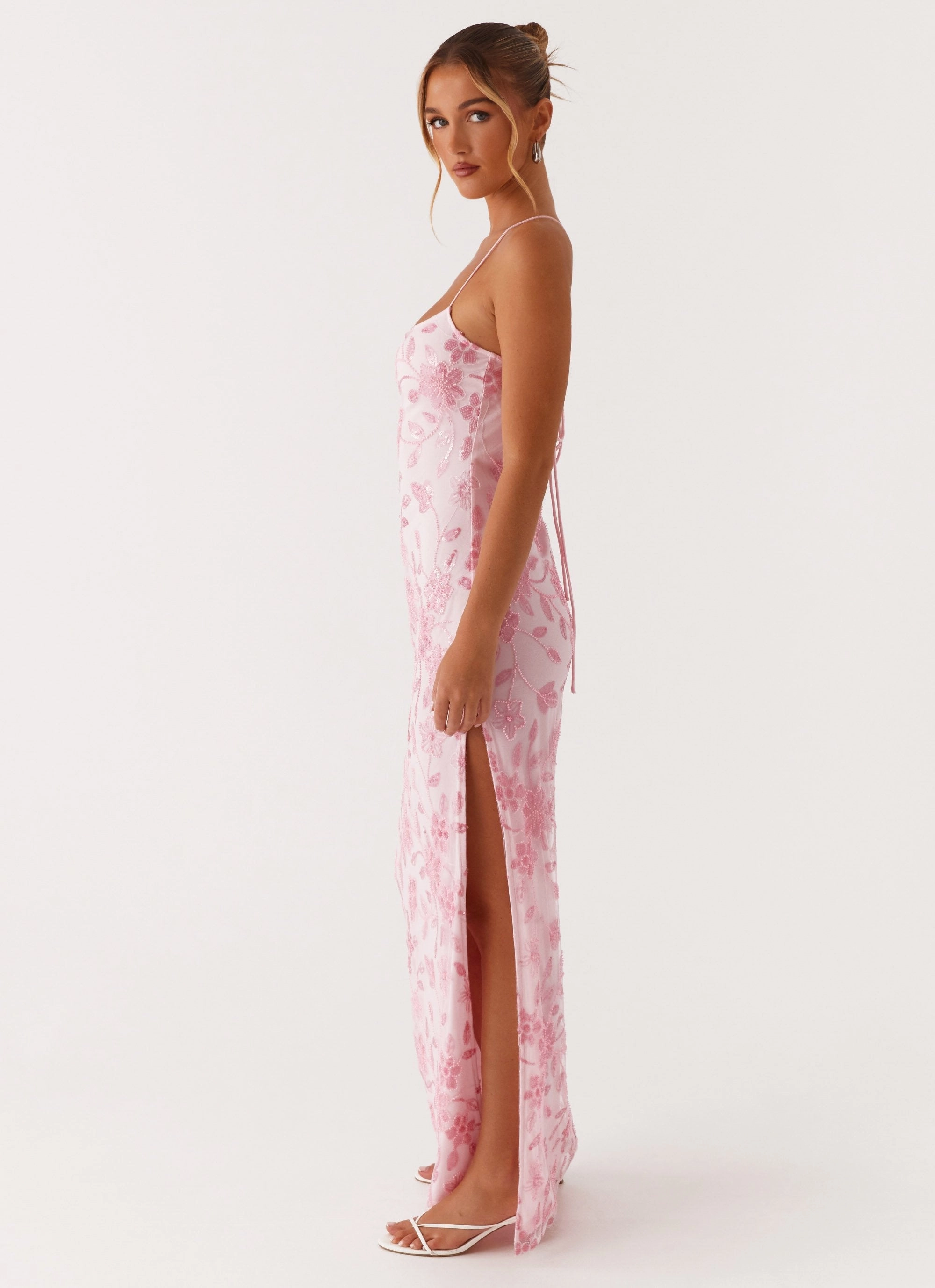 Easy Match Bright Lights Beaded Maxi Dress - Pink