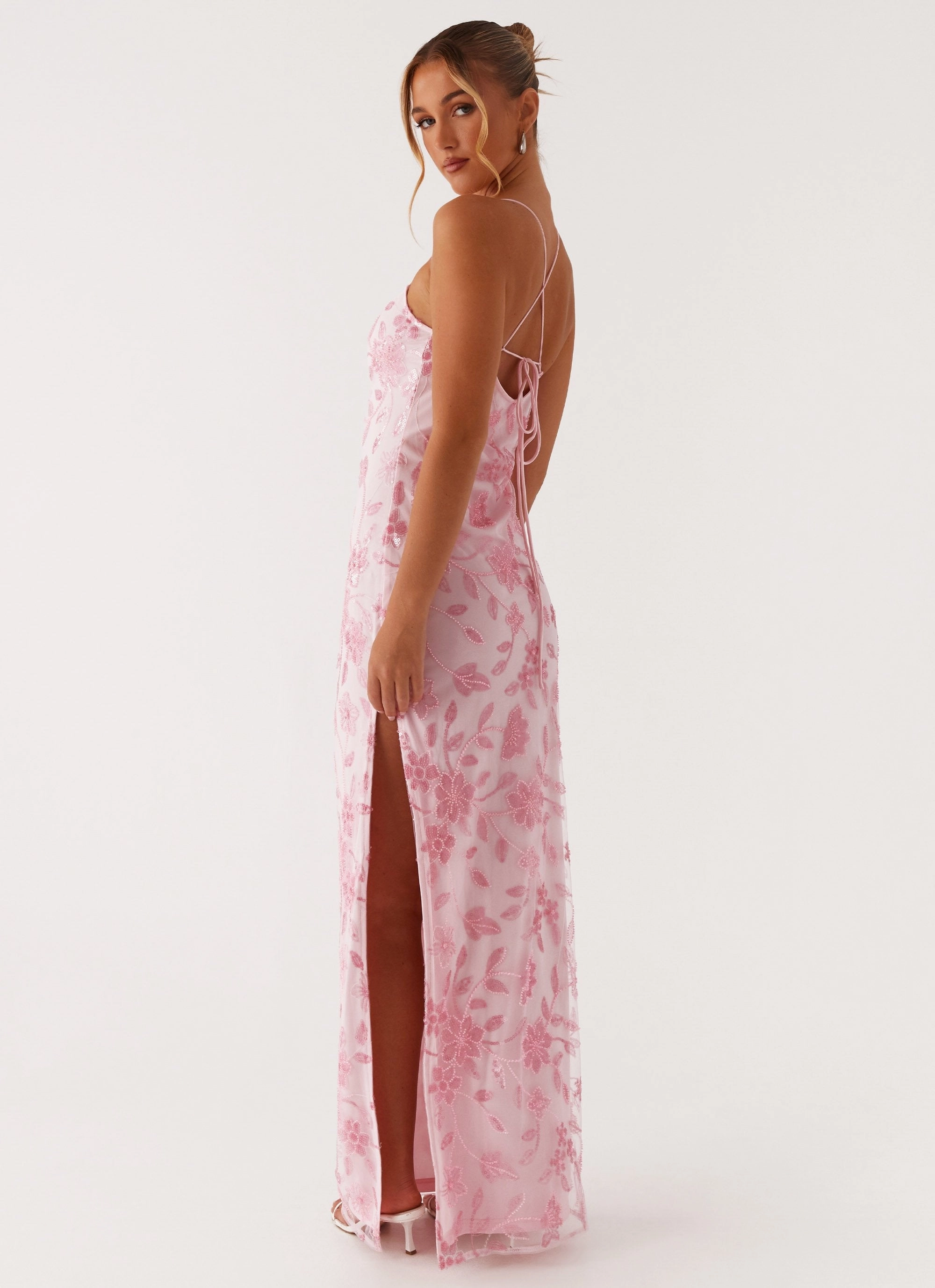 Bright Lights Beaded Maxi Dress - Pink Skin-friendly