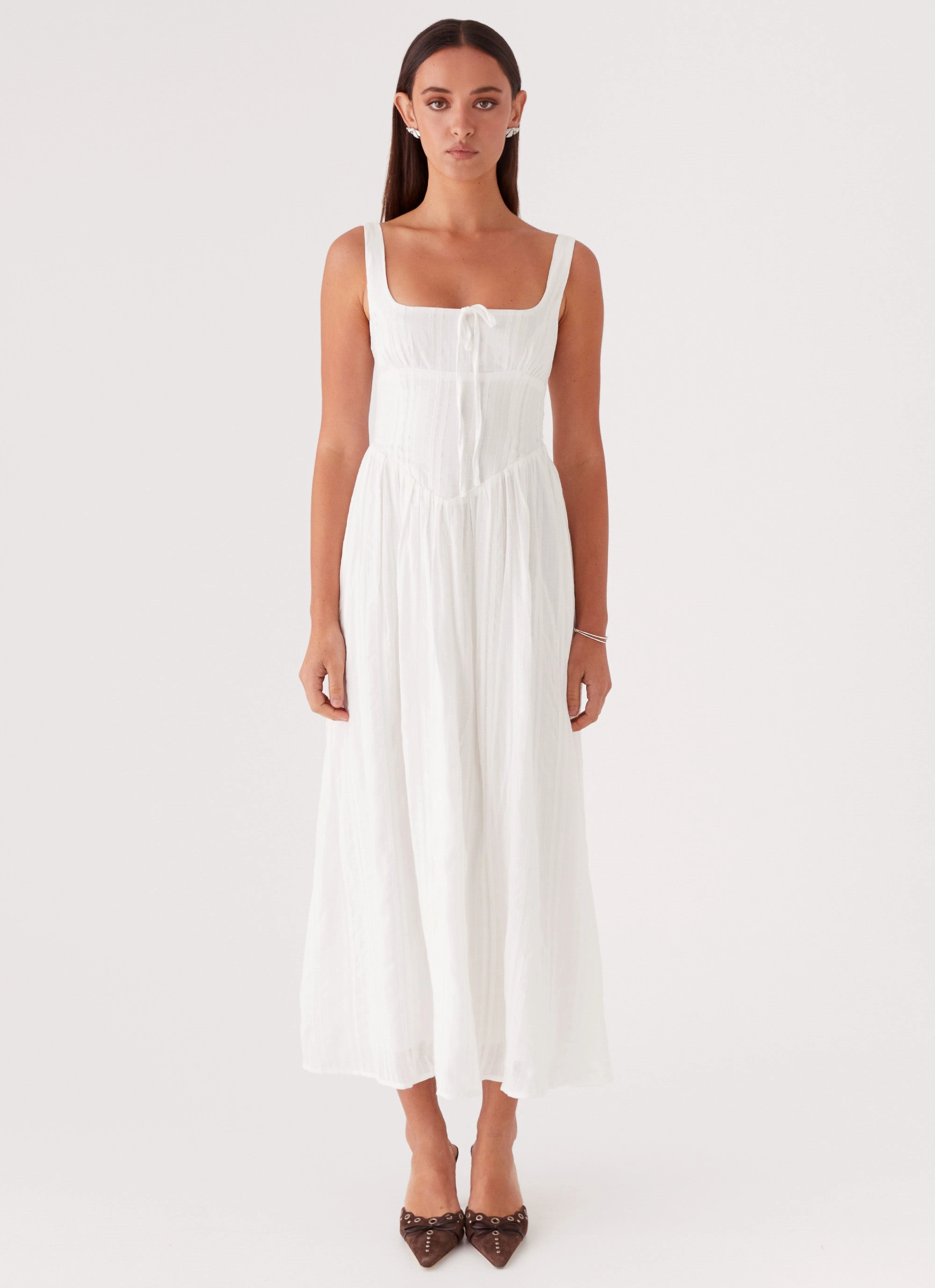 Grace Soft Pascuelle Midi Dress - White