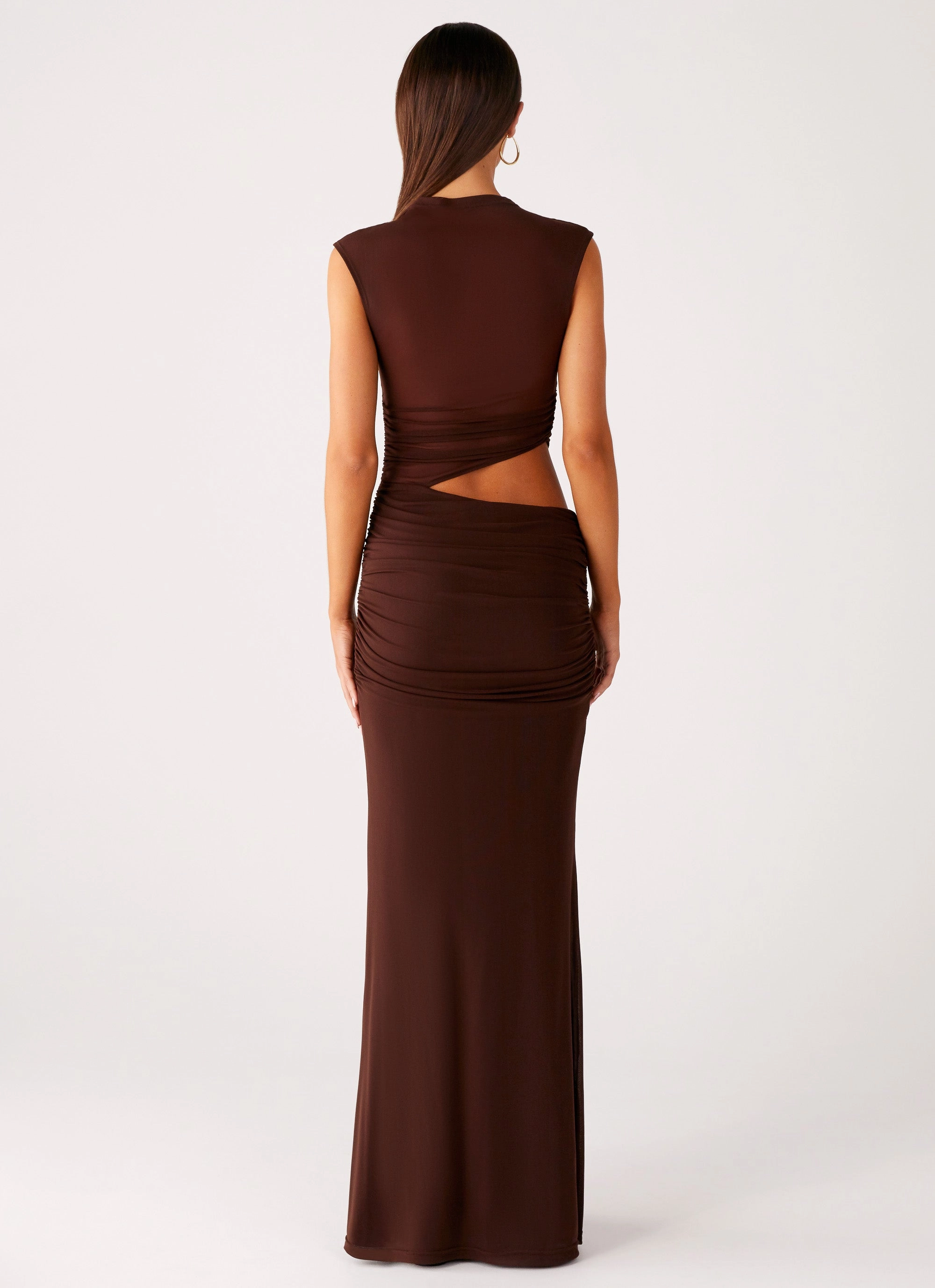 Briony Maxi Dress - Cool Chocolate Flattering Style Fit Young Edge