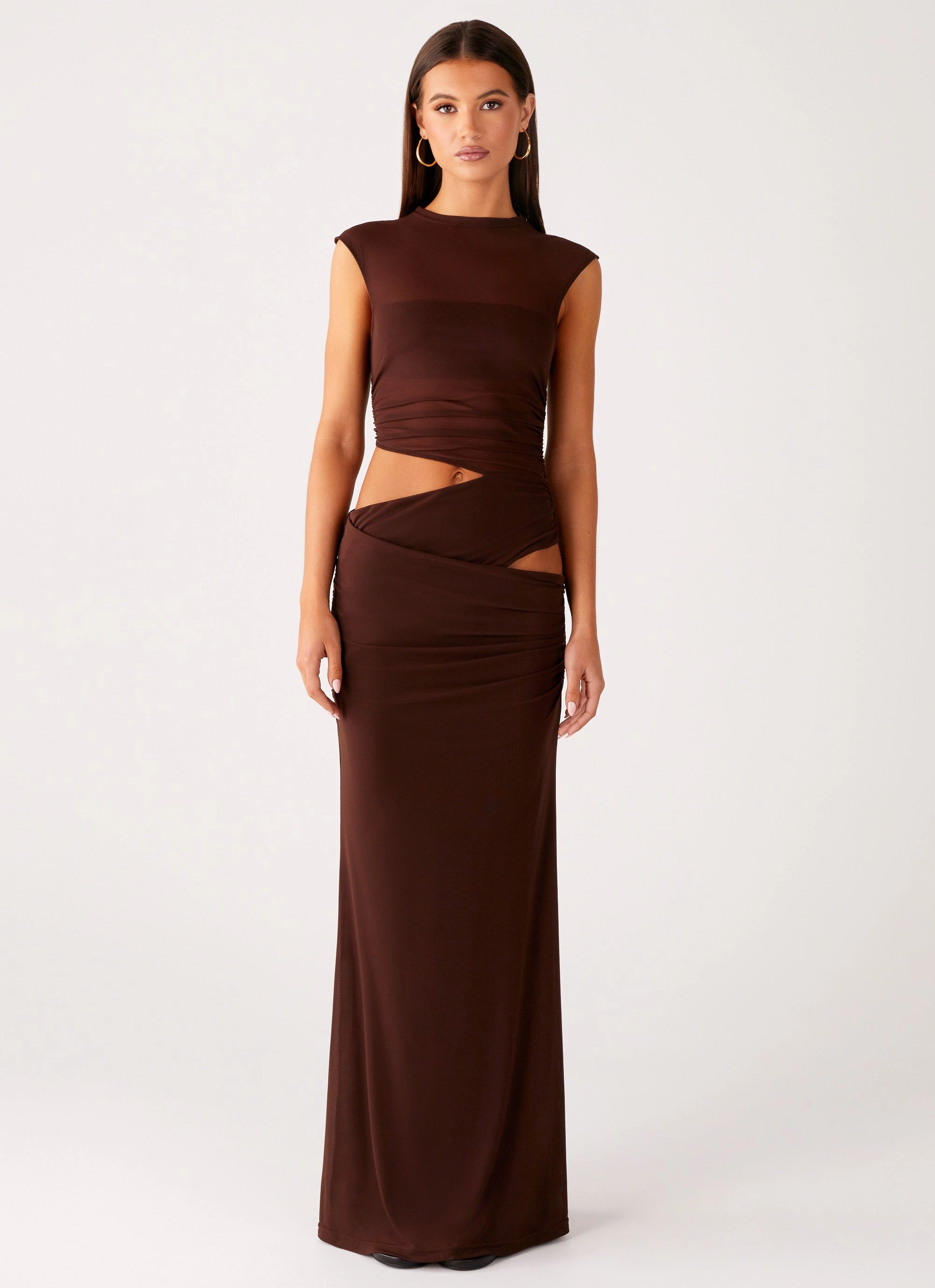 Briony Maxi Dress - Cool Chocolate Subtle Mood