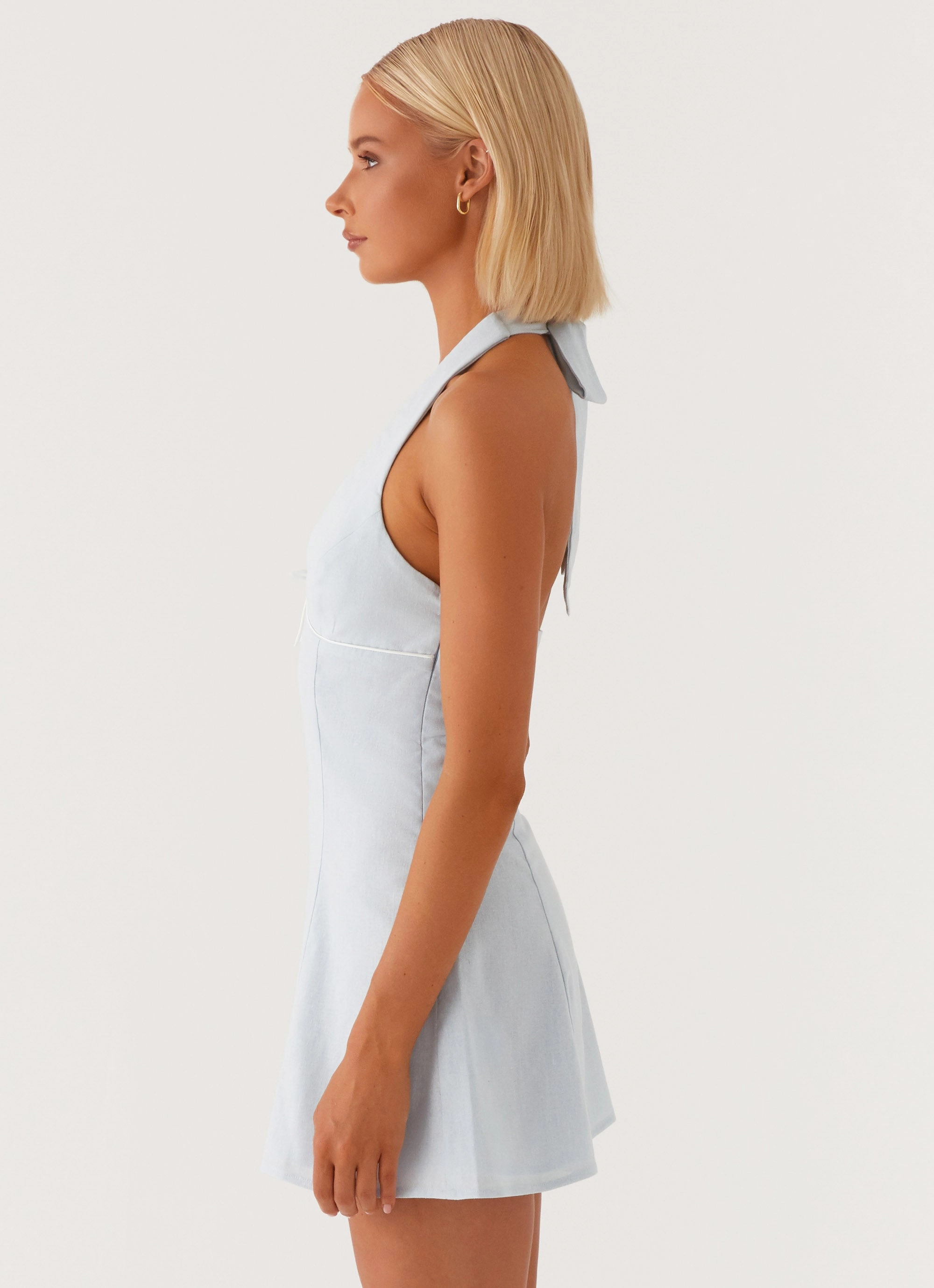Youthful Style Vibrant Aesthetic Bronte Mini Dress - Blue