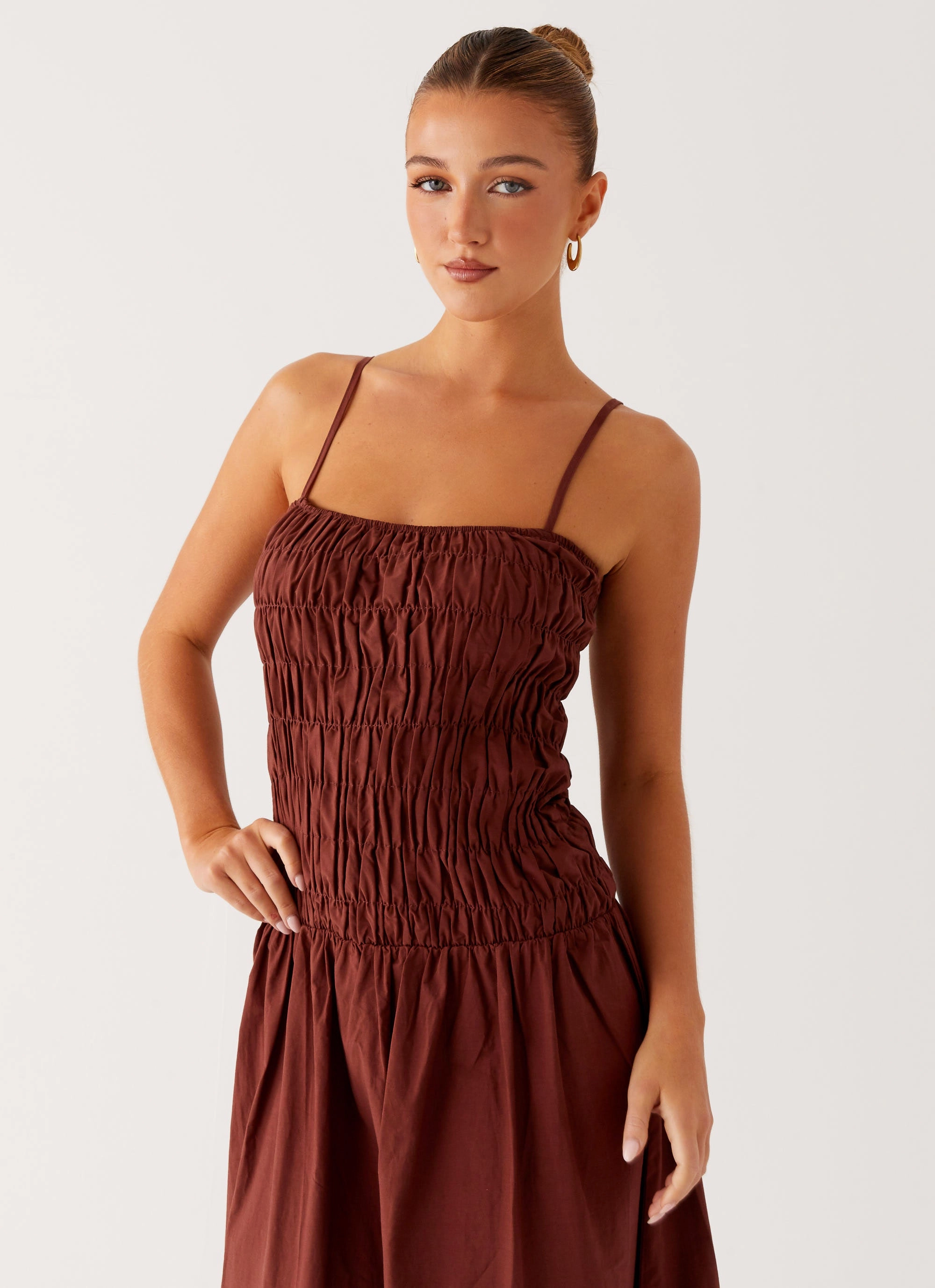Brooke Maxi Dress - Chocolate Smart Layers Comfy Shape