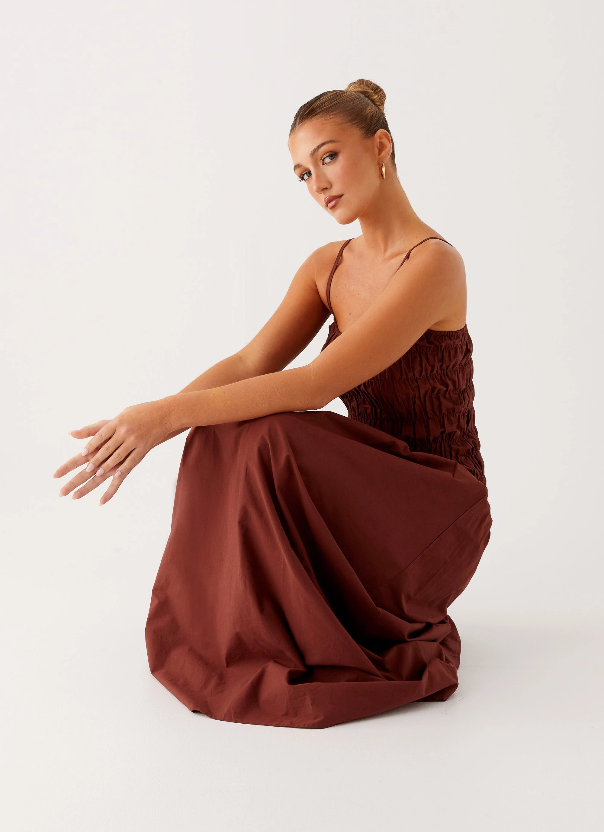Chic Fit Fashionable Style Brooke Maxi Dress - Chocolate