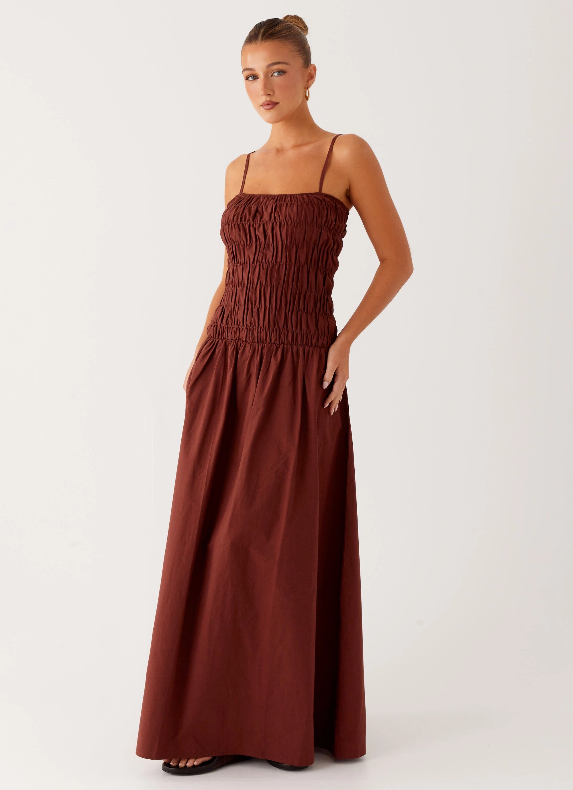 soft elegance Brooke Maxi Dress - Chocolate