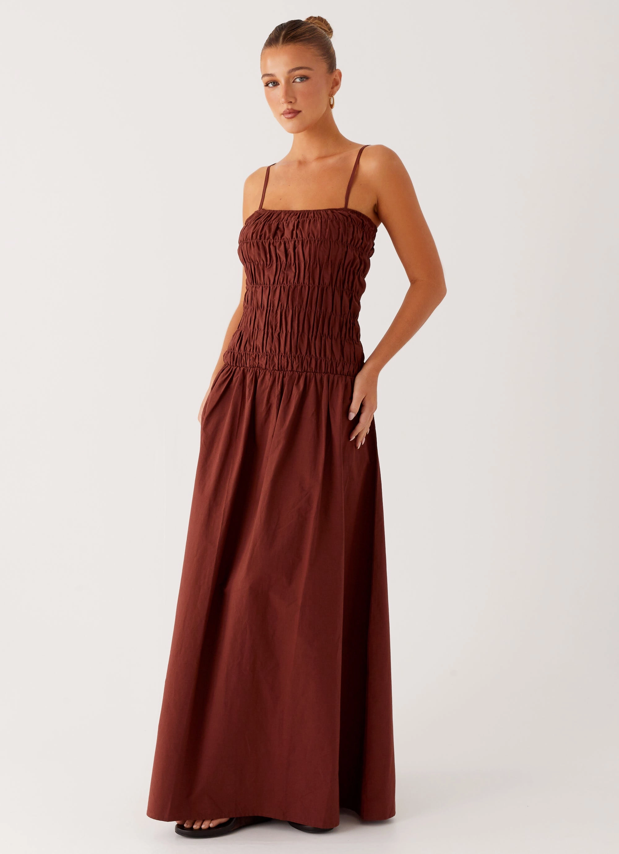 Brooke Maxi Dress - Chocolate Smooth Curve City Essential