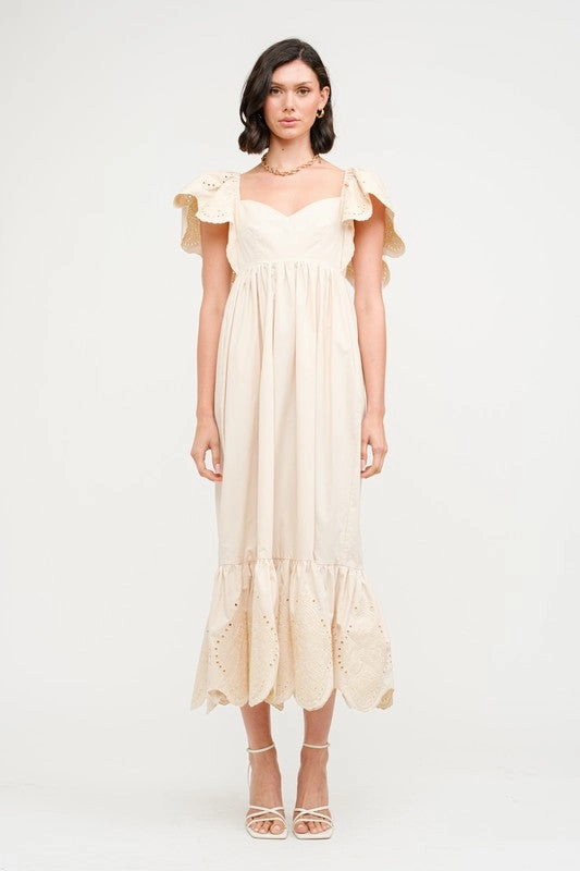 Farm Scene Brooklyn Midi Dress - Natural