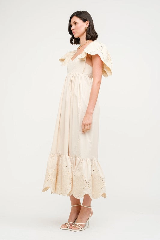 Brooklyn Midi Dress - Natural Midweight Four Way Stretch Double Faced Jersey Knit