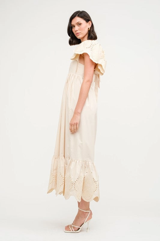 Brooklyn Midi Dress - Natural Social Ease Easy Drape