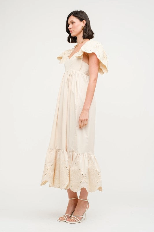 Brooklyn Midi Dress - Natural Trendy Silhouette Petite Chic