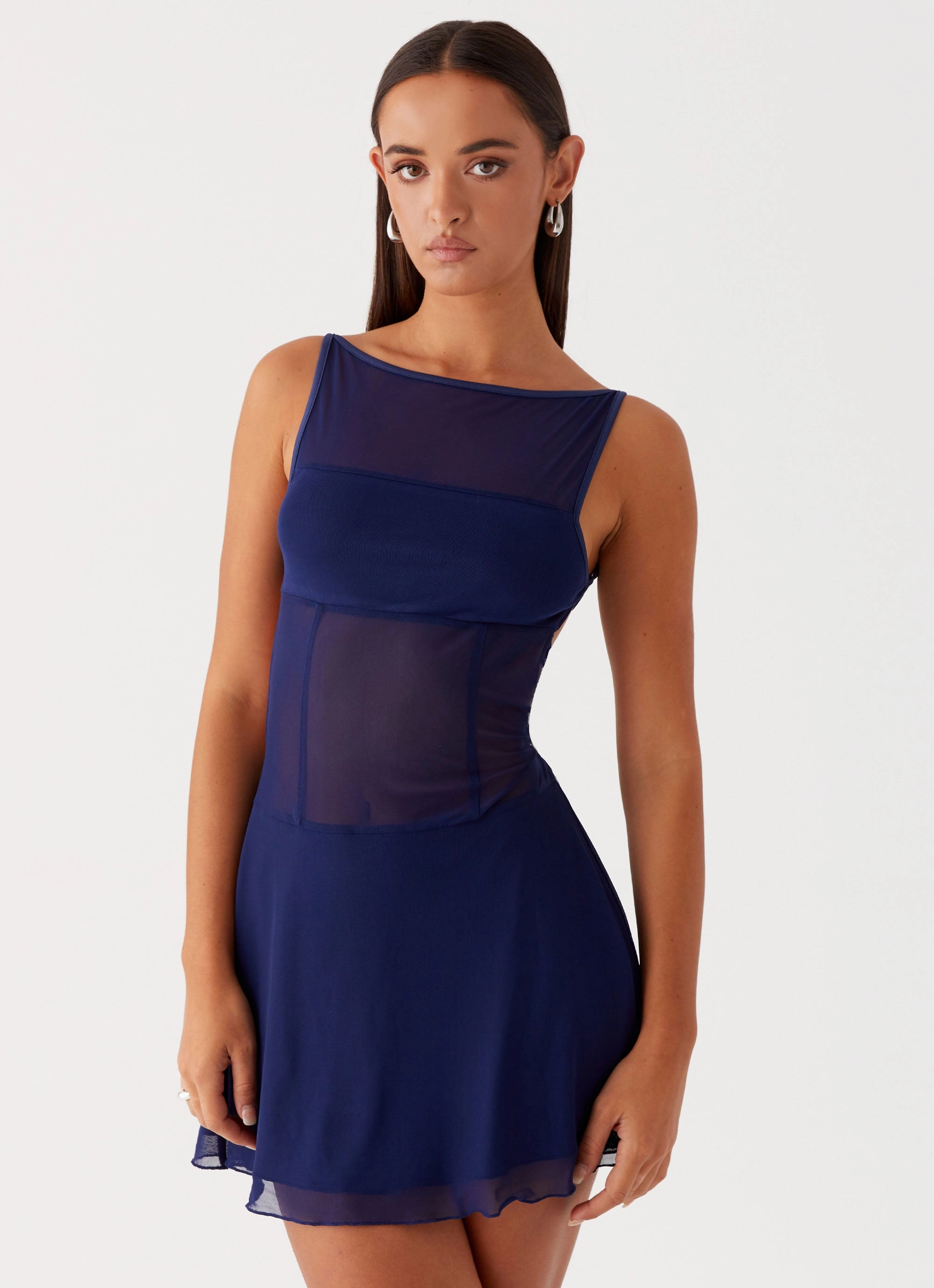 Roxanne Mini Dress - Navy Sleek Vibe Statement Look