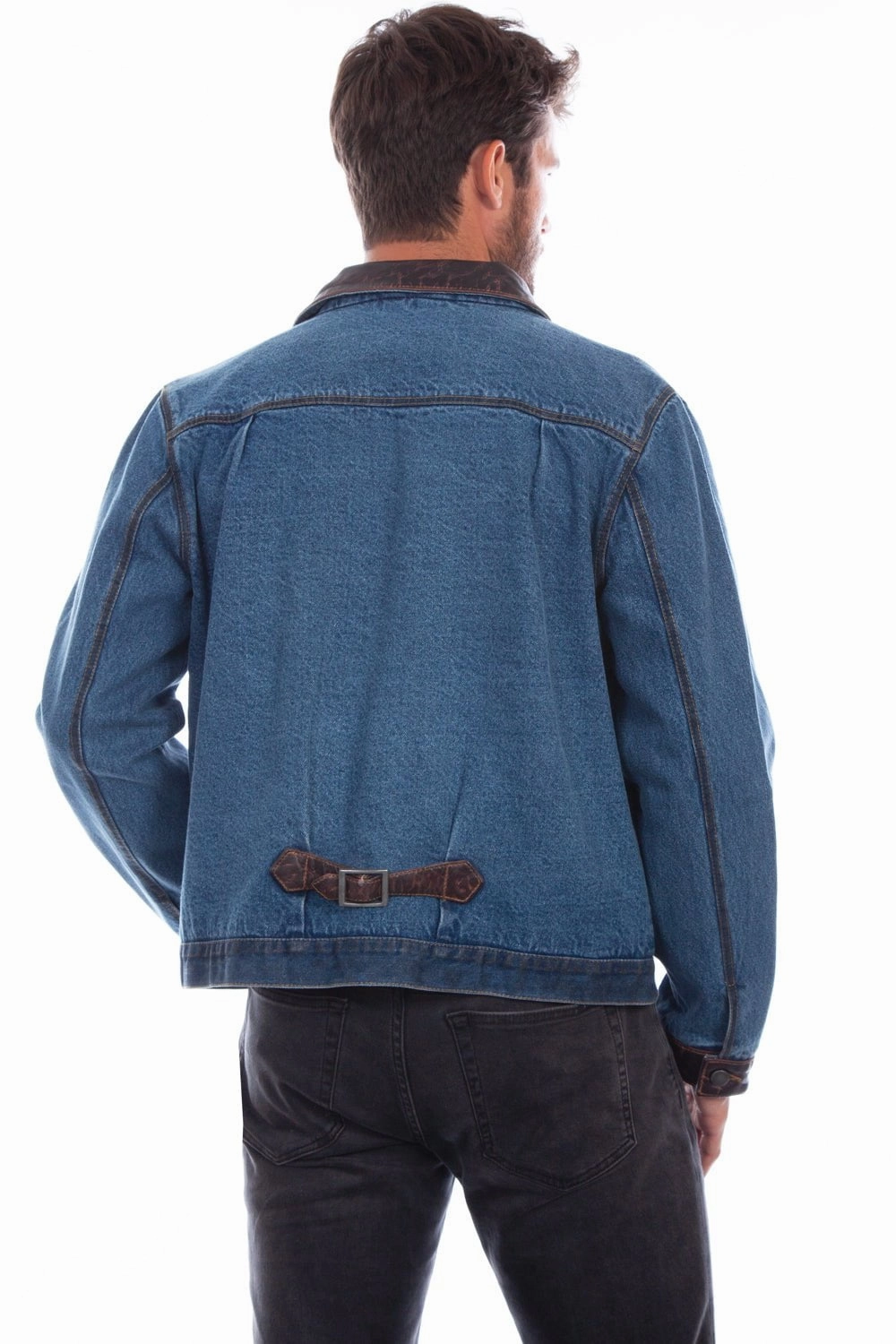 Travel Light Fit RubberizedTrim Scully Mens Button Up Jean Denim Cotton Jacket