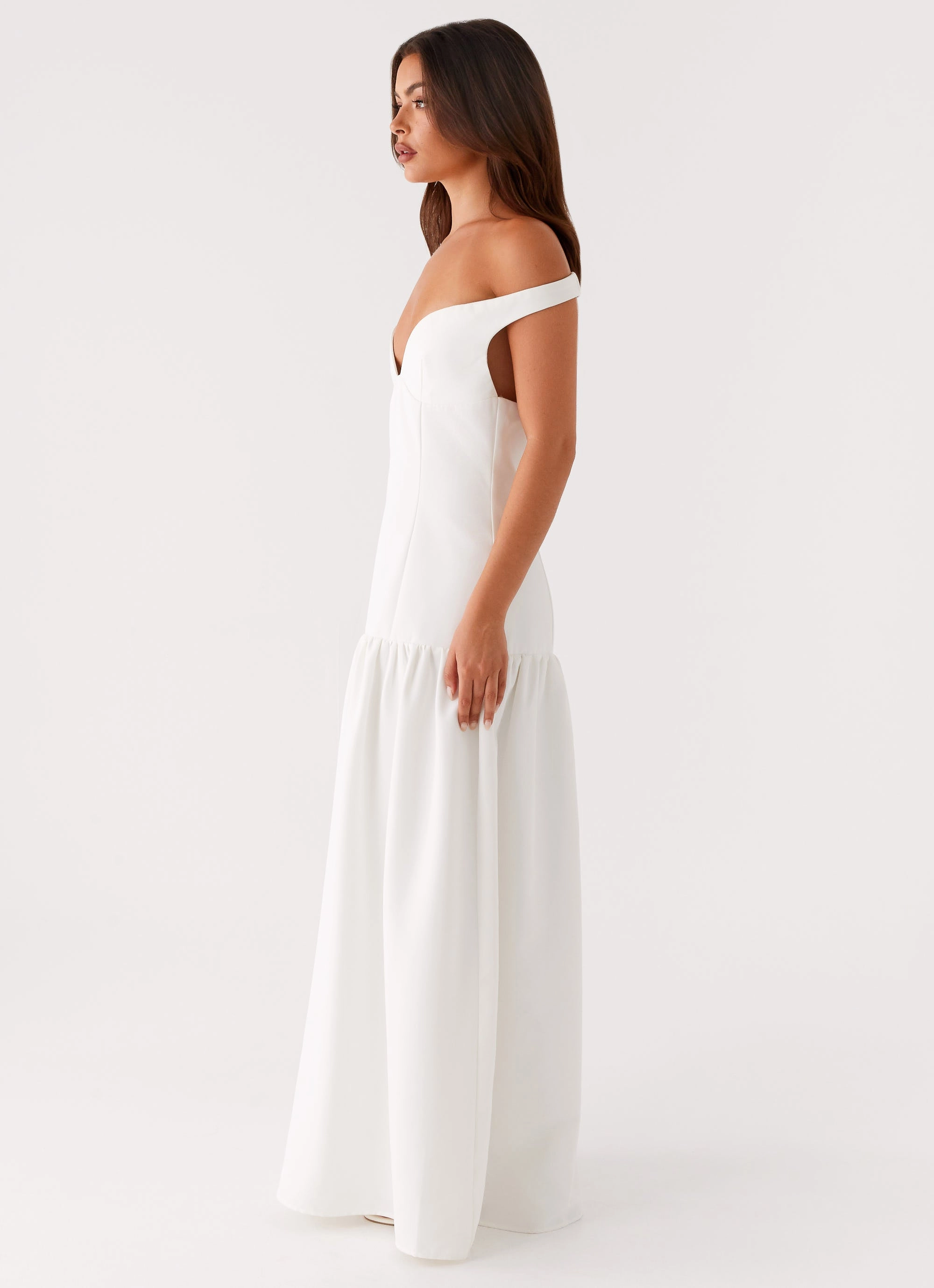 Basel Maxi Dress - White Shade Glow Sheer Light
