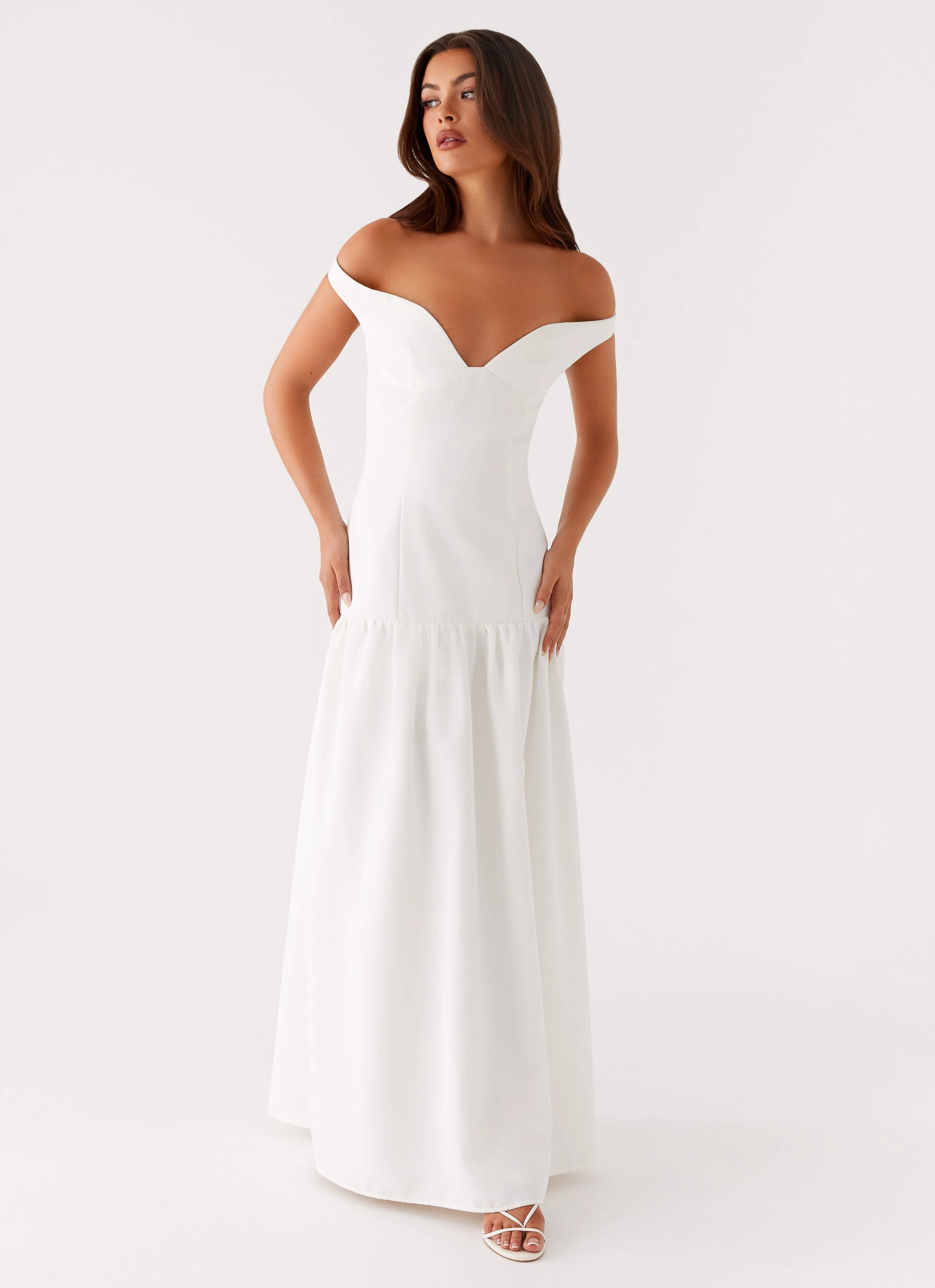 Classic and Modern Casual Elegance Basel Maxi Dress - White